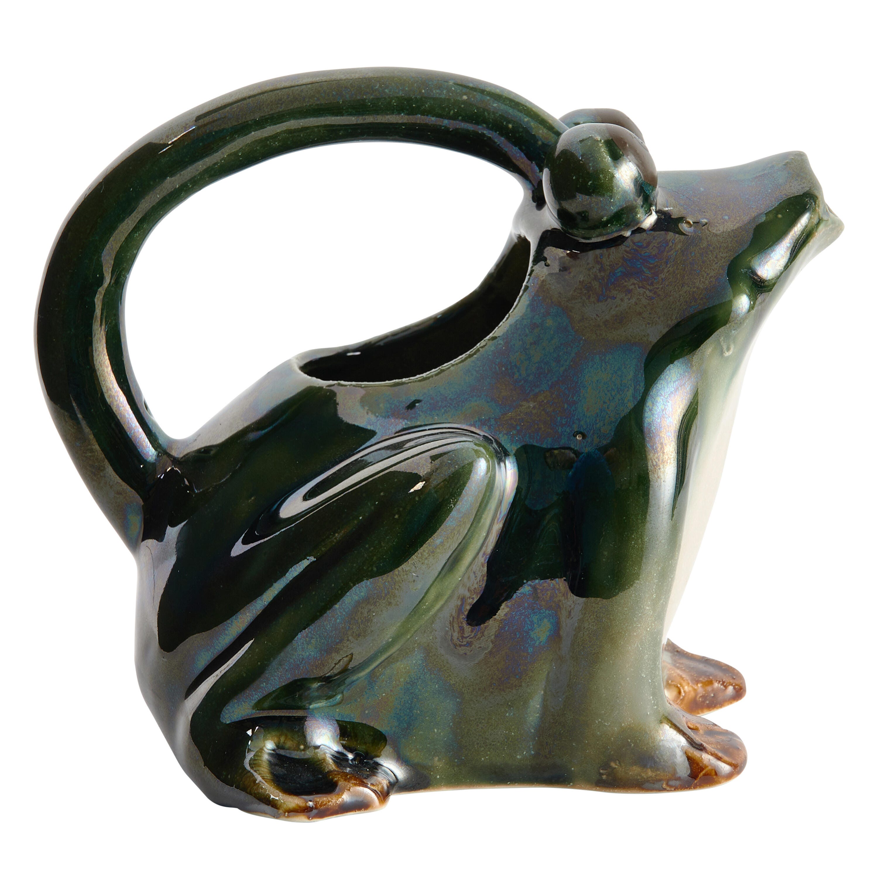 Storied Home Stoneware Frog Watering Pitcher, , large