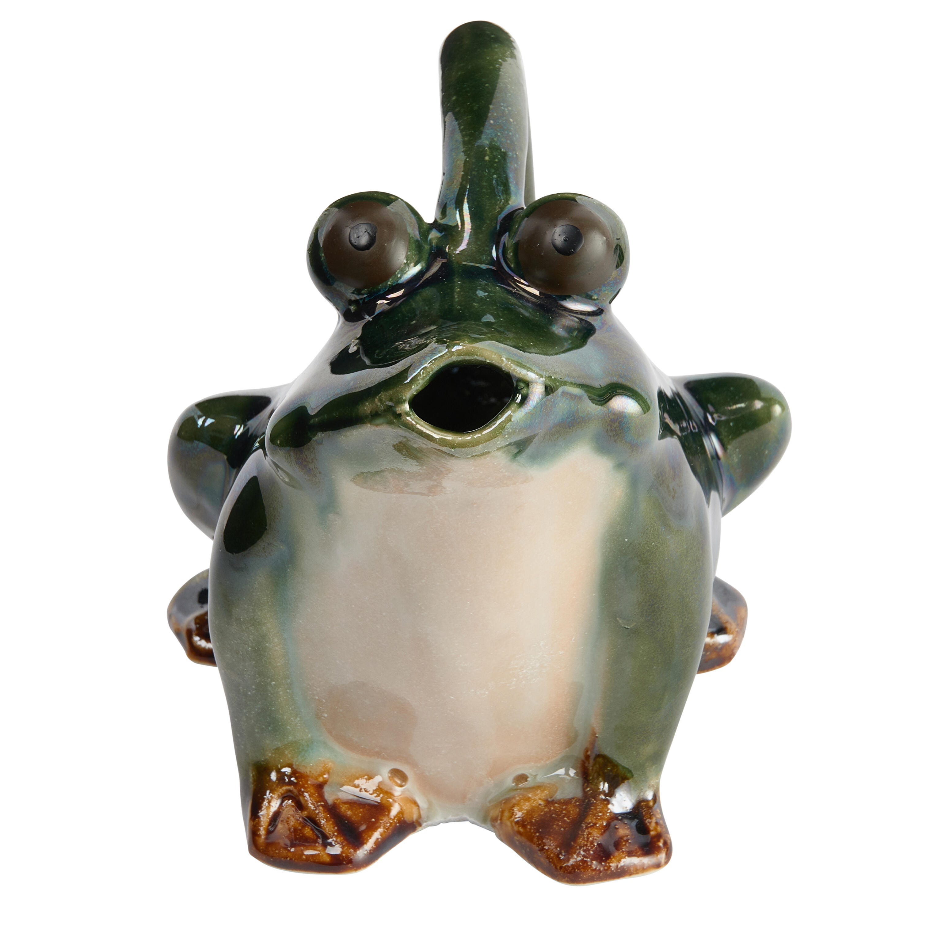 Storied Home Stoneware Frog Watering Pitcher, , large