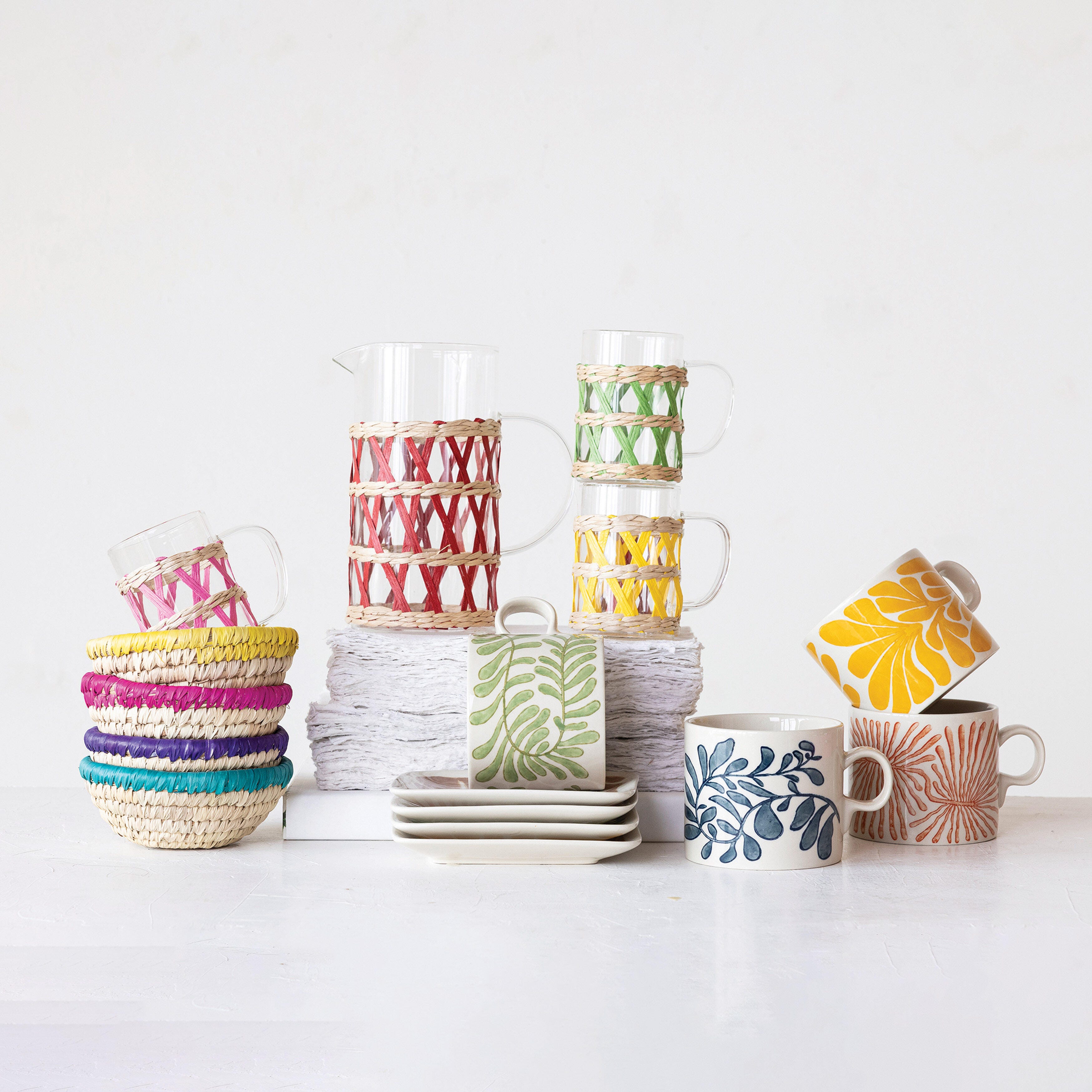 Storied Home Stoneware Plate with Abstract Design Set of 12, , rollover