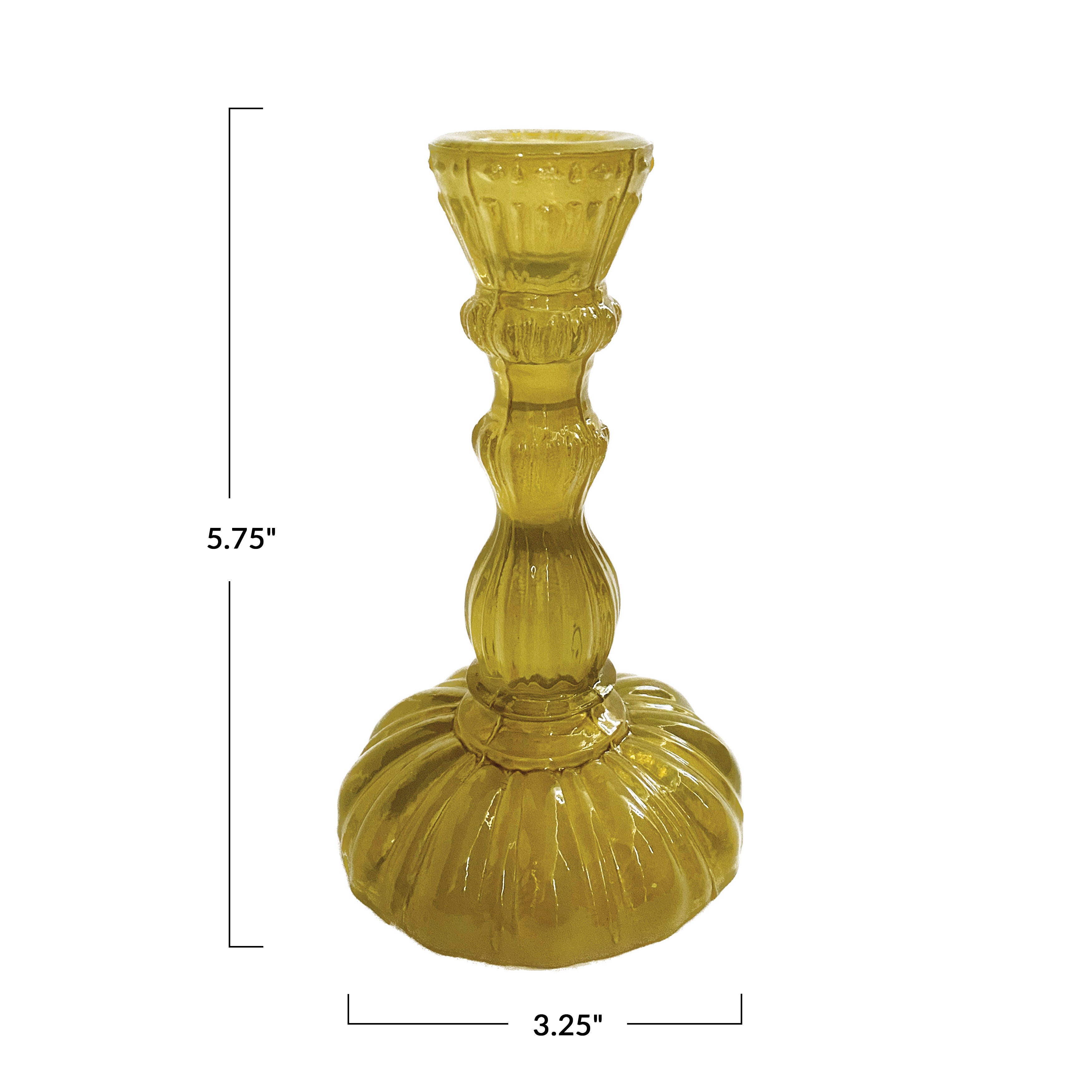 Storied Home Embossed Glass Taper Holder, , large