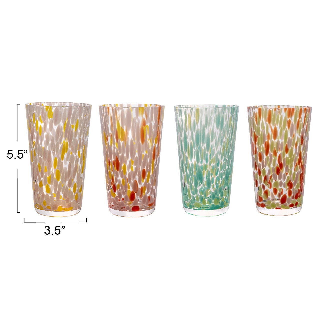 Storied Home Tall Drinking Glass Set of 4, , large