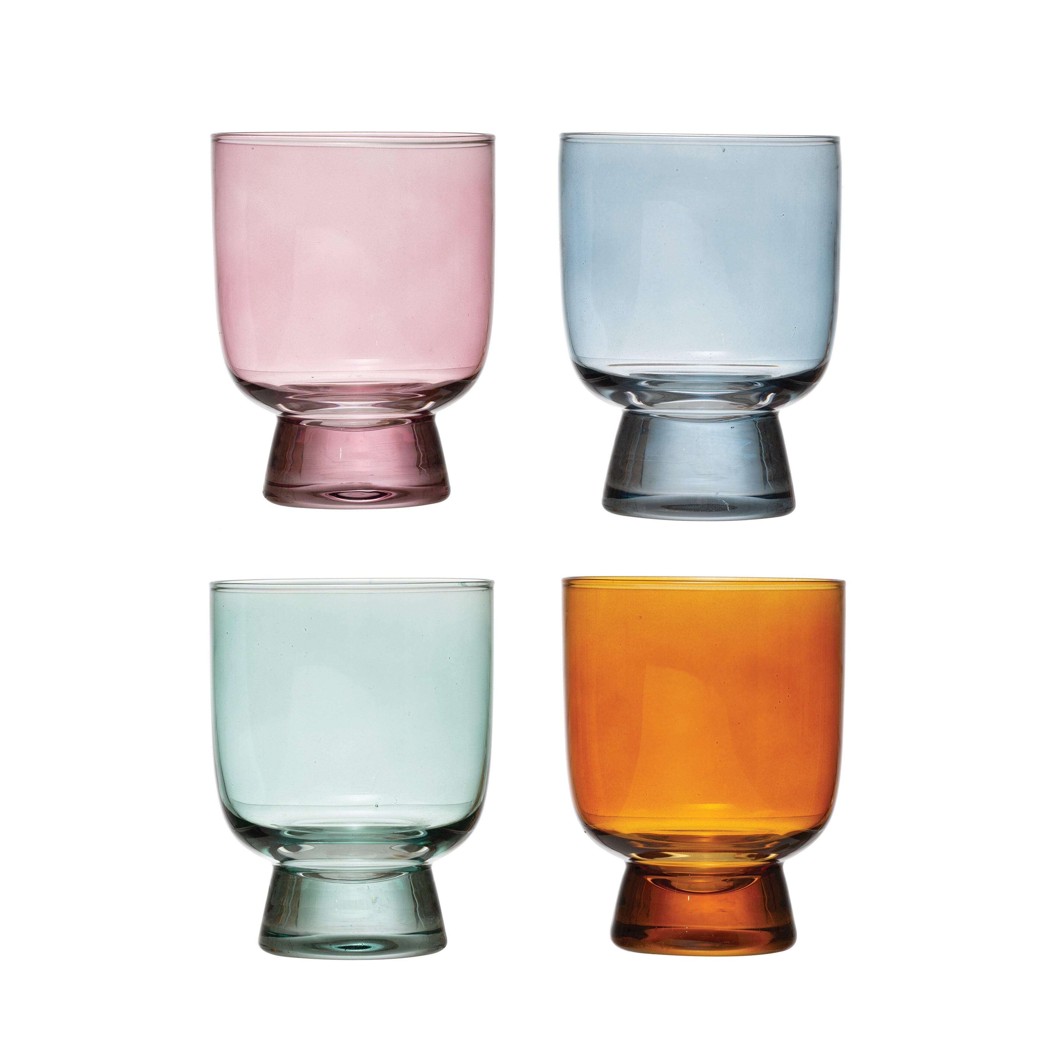 Storied Home Plaid Water Glass Set of 4, , large