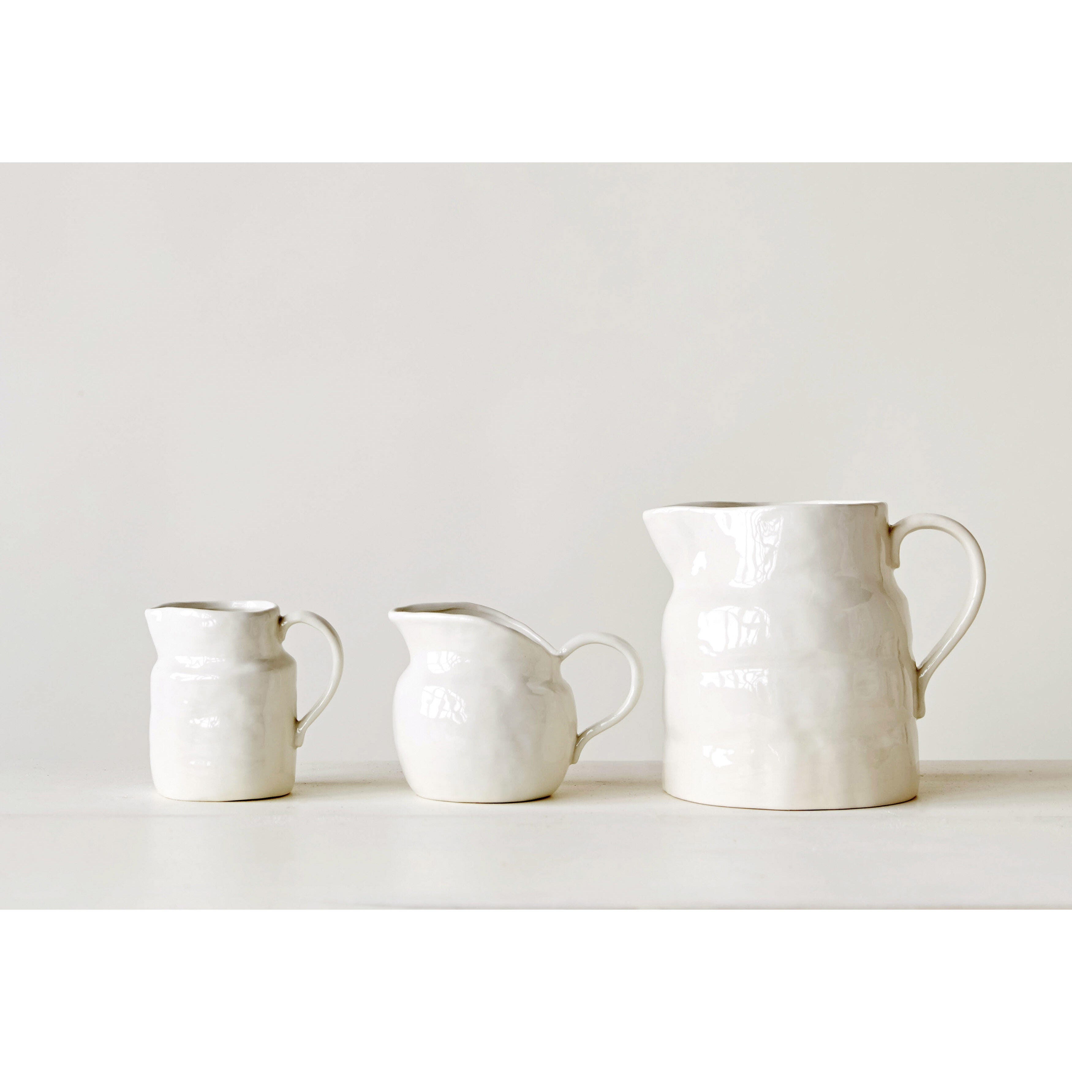 Storied Home Plaid Stoneware Pitcher, , rollover