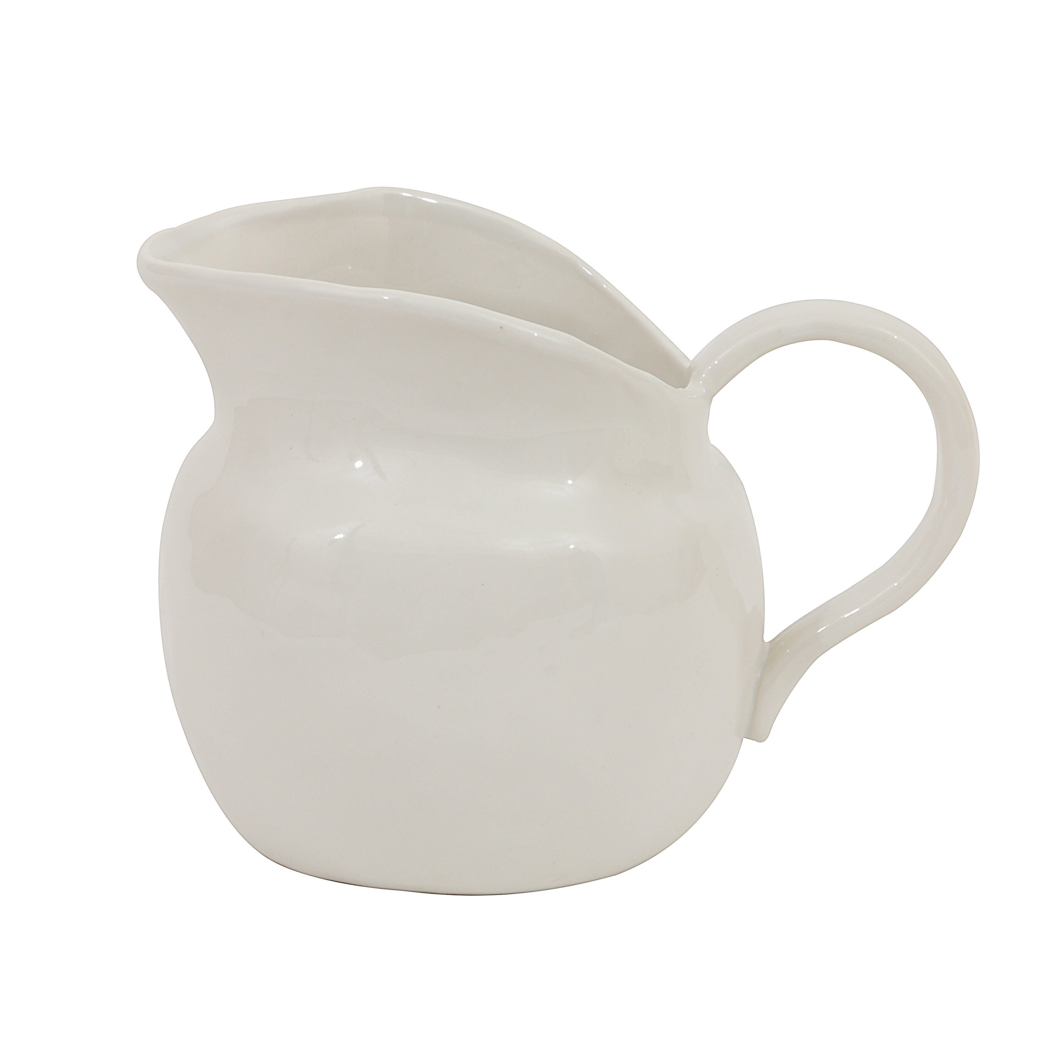 Storied Home Plaid Stoneware Pitcher, , large