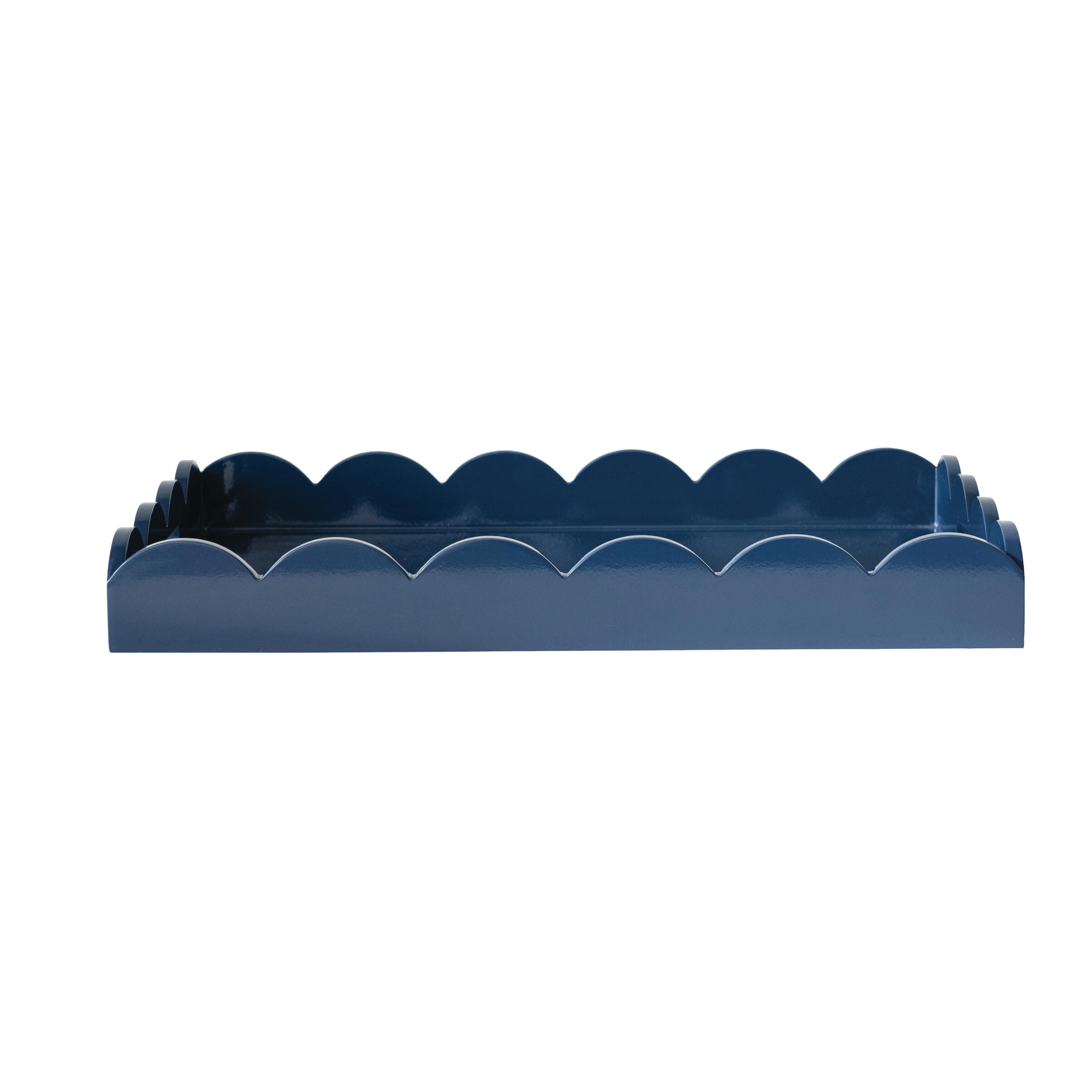 Storied Home Decorative Wide Tray, Navy Blue, large