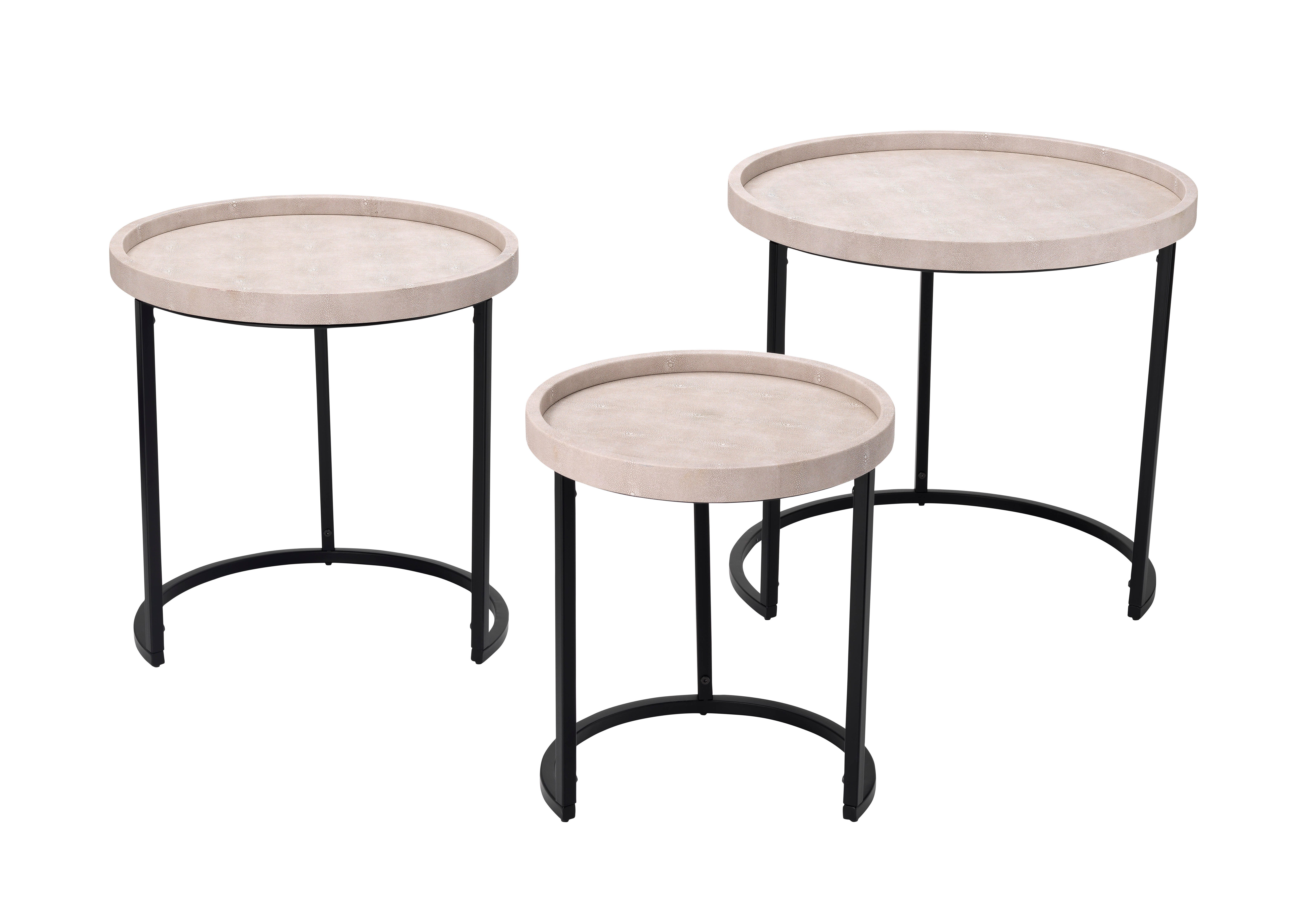 Relaxed Elegance Arielle Side Table, Cream, large