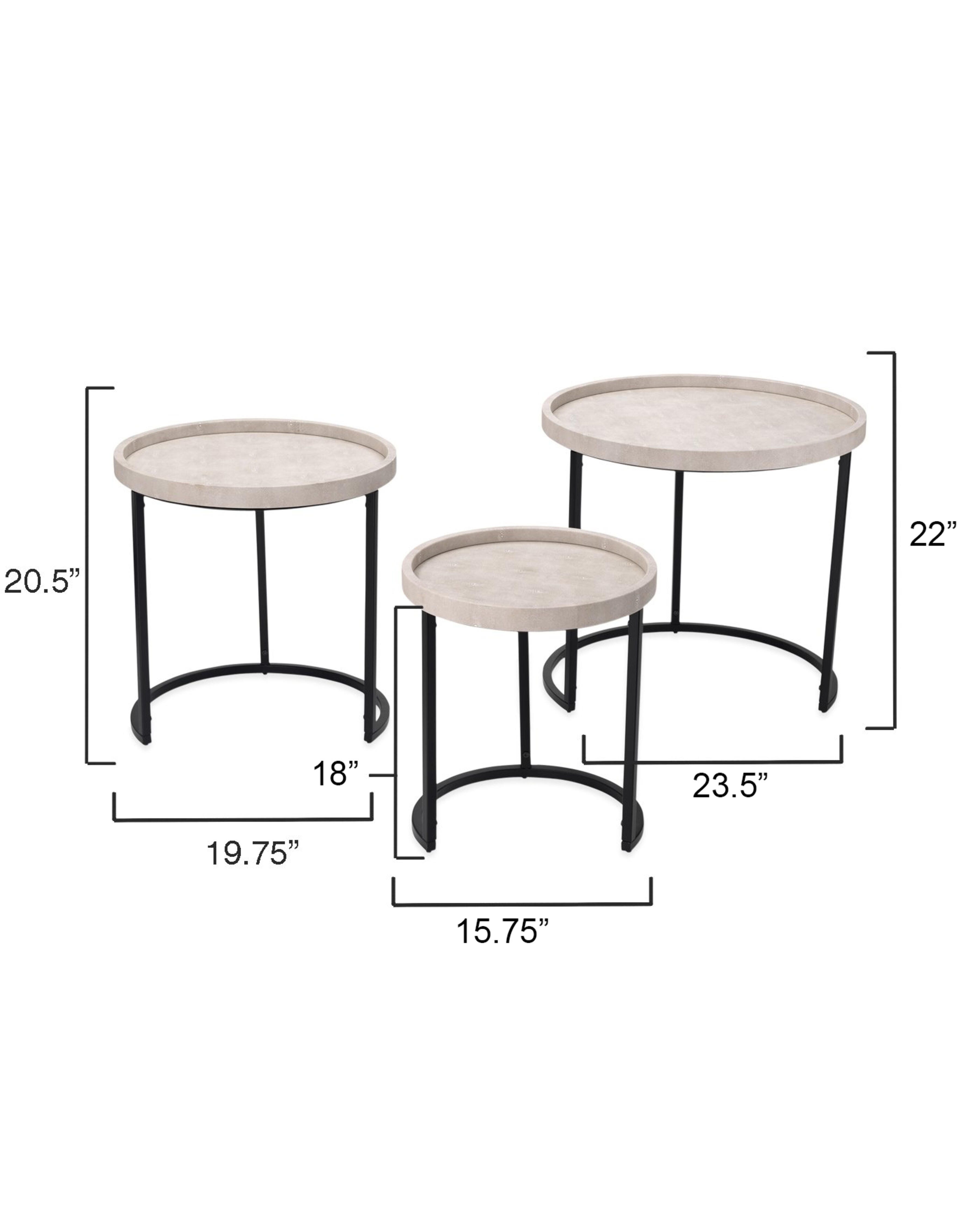 Relaxed Elegance Arielle Side Table, Cream, large