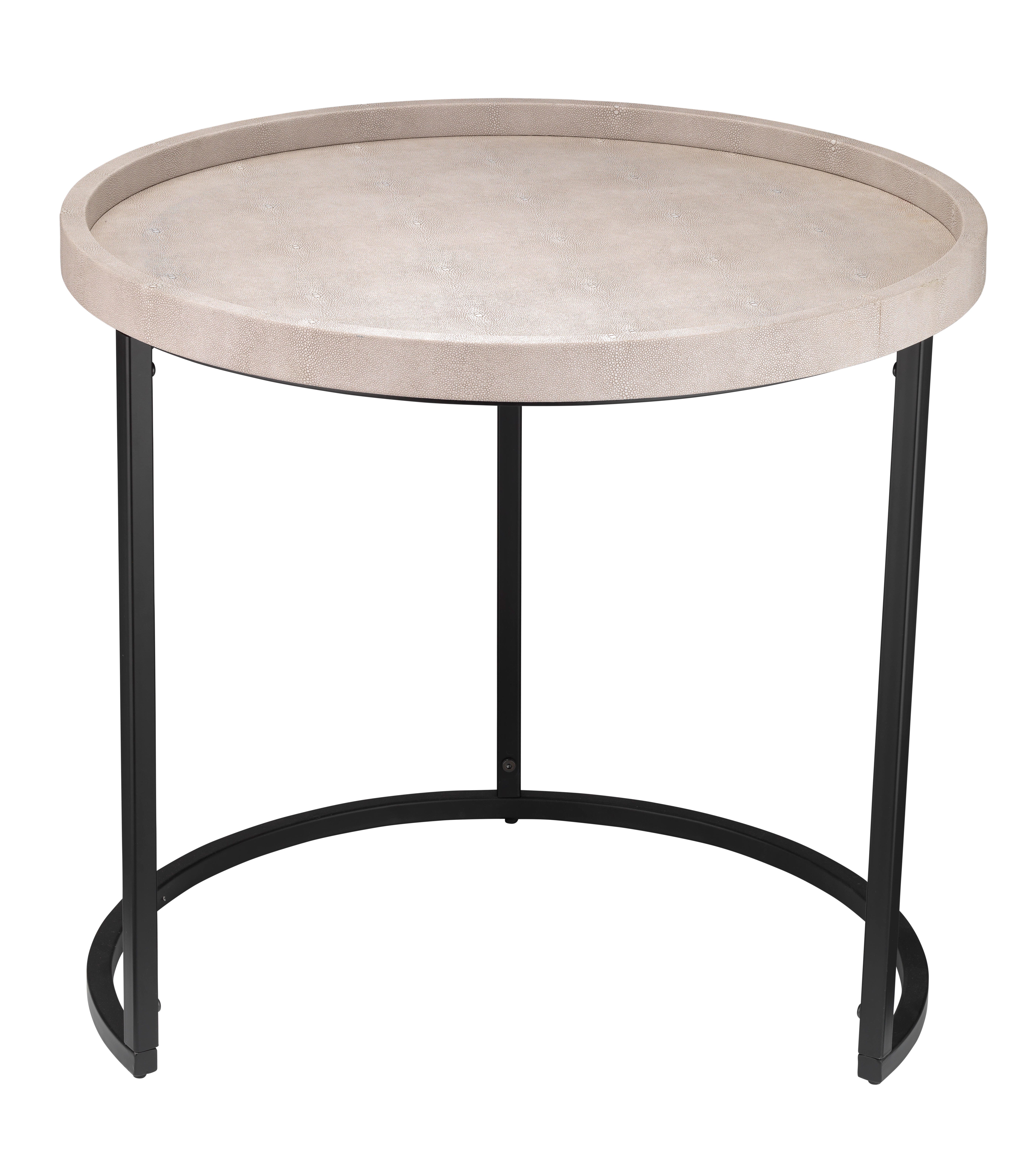 Relaxed Elegance Arielle Side Table, Cream, large