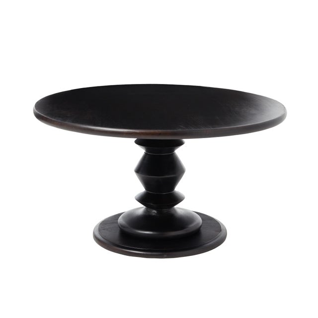 Storied Home Pedestal Accent Coffee Table, Black Walnut