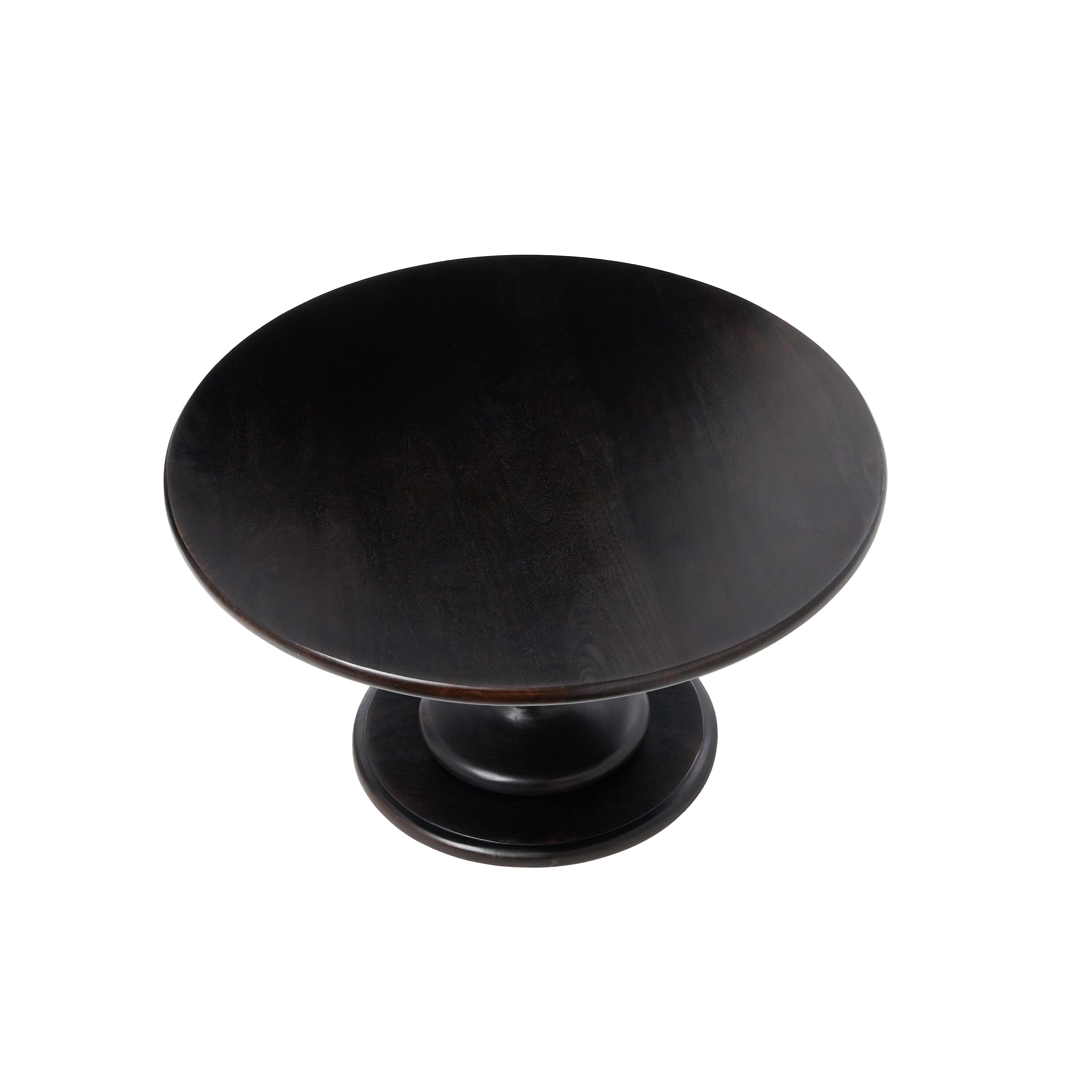 Storied Home Pedestal Accent Coffee Table, Black Walnut, large