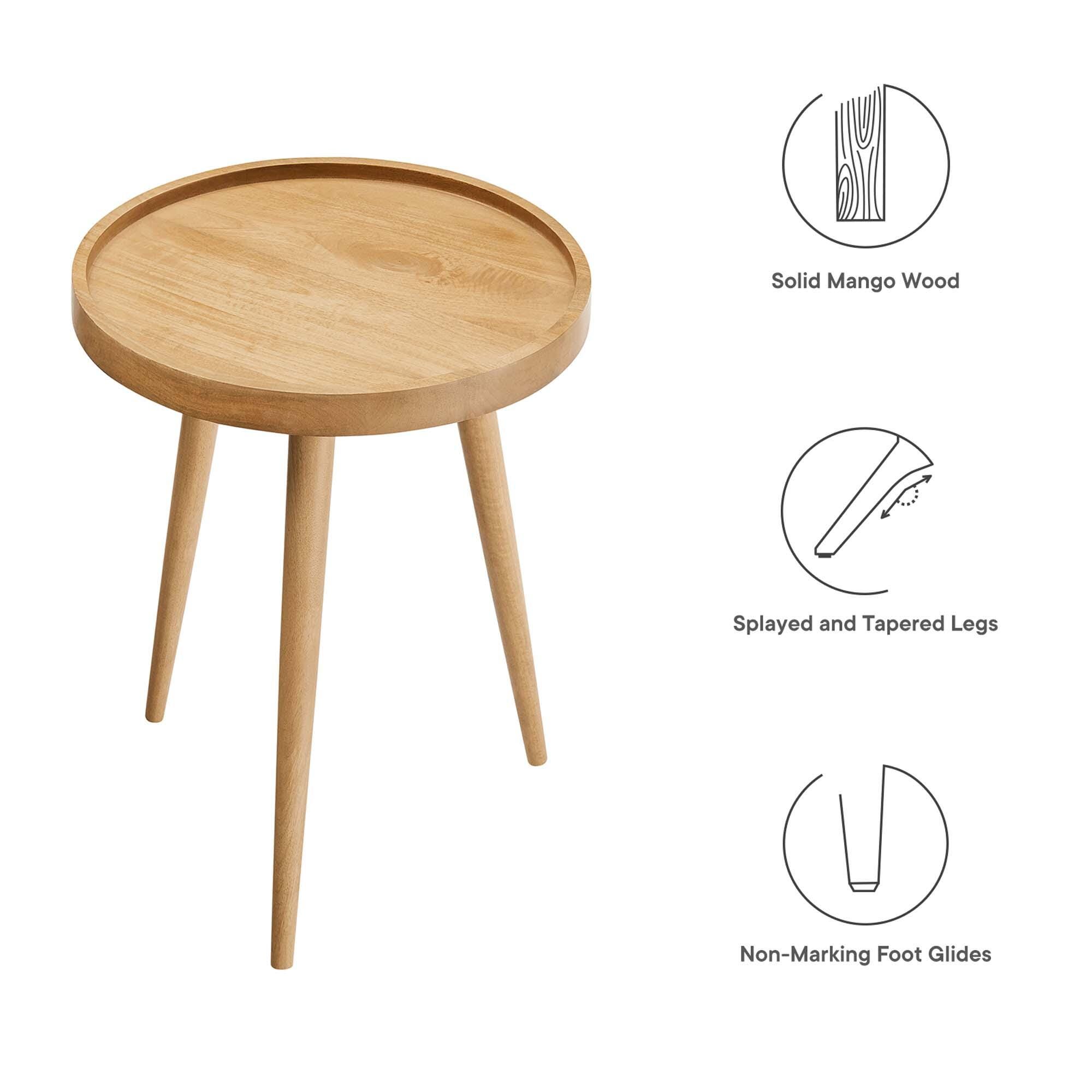 Modway Chiro Side Table, Natural, large