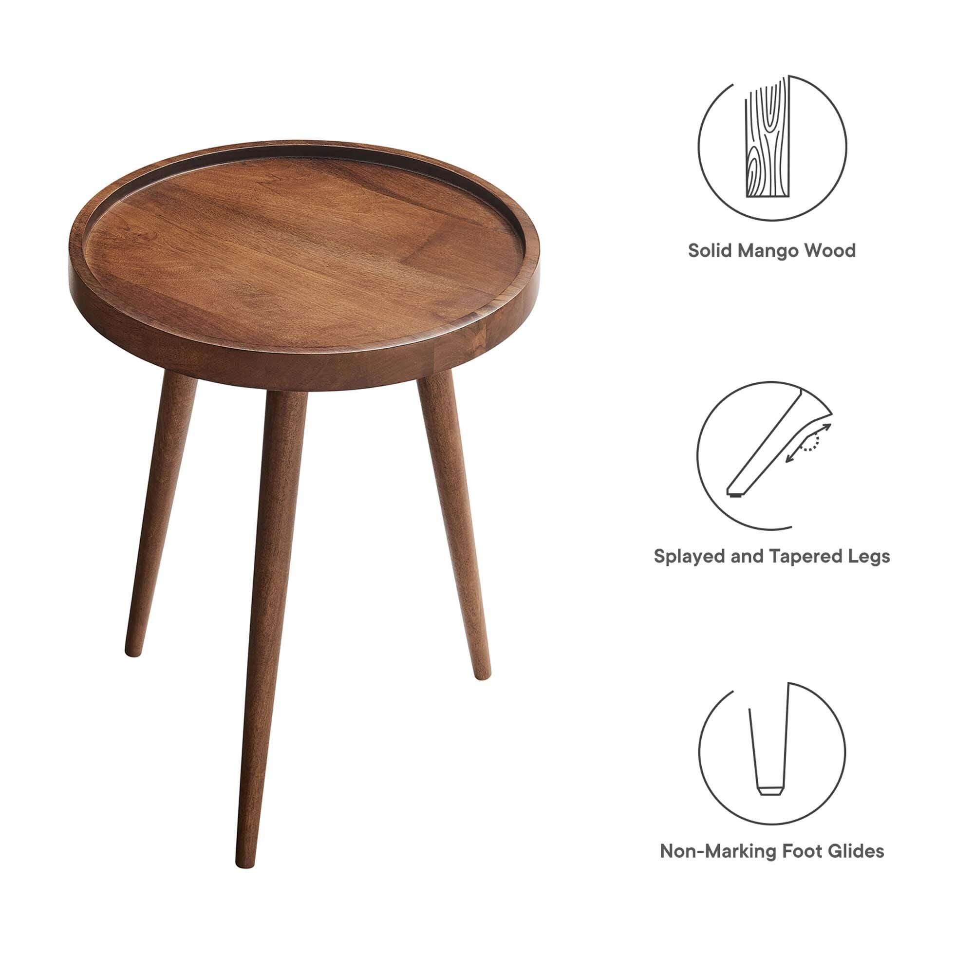 Modway Chiro Side Table, Walnut, large