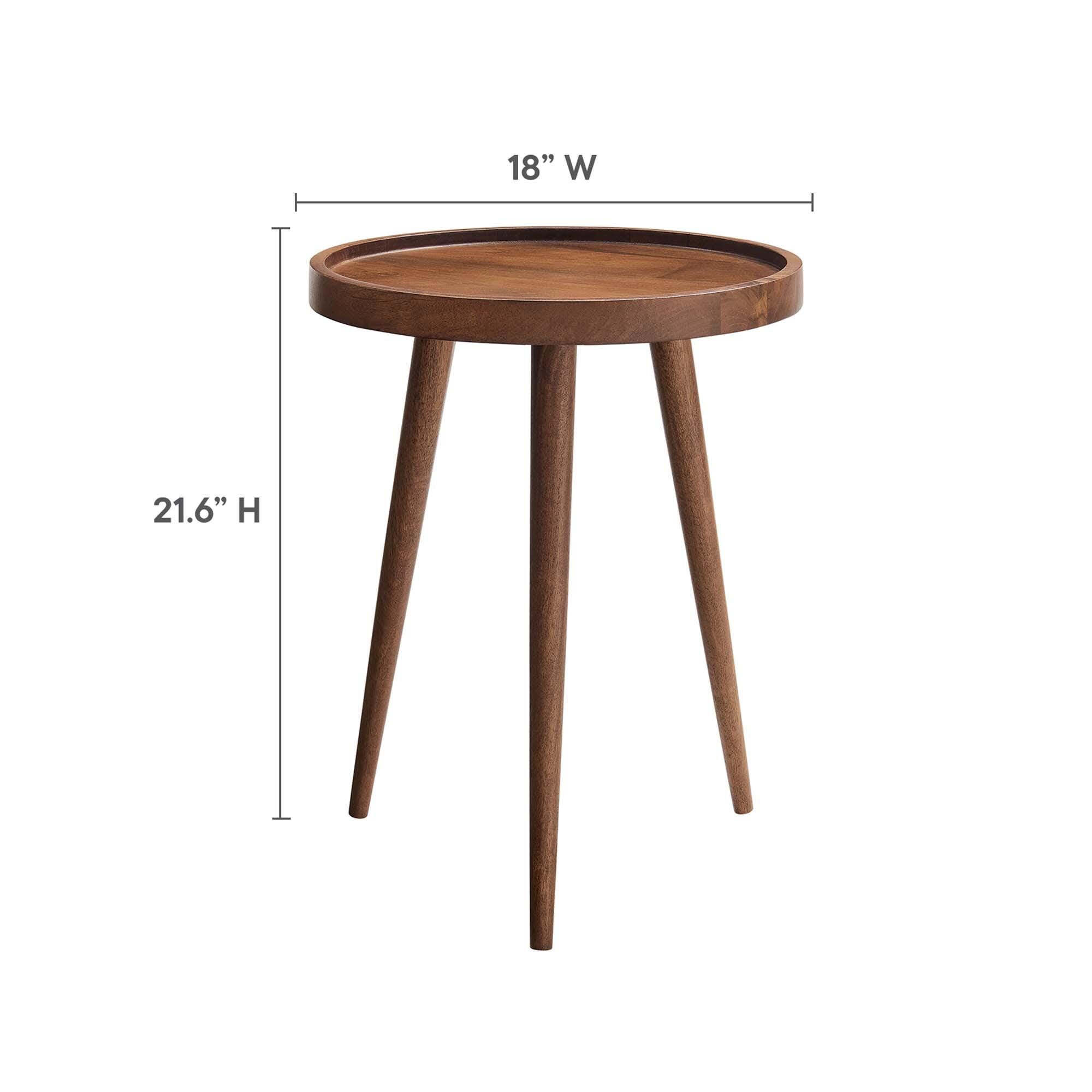 Modway Chiro Side Table, Walnut, large