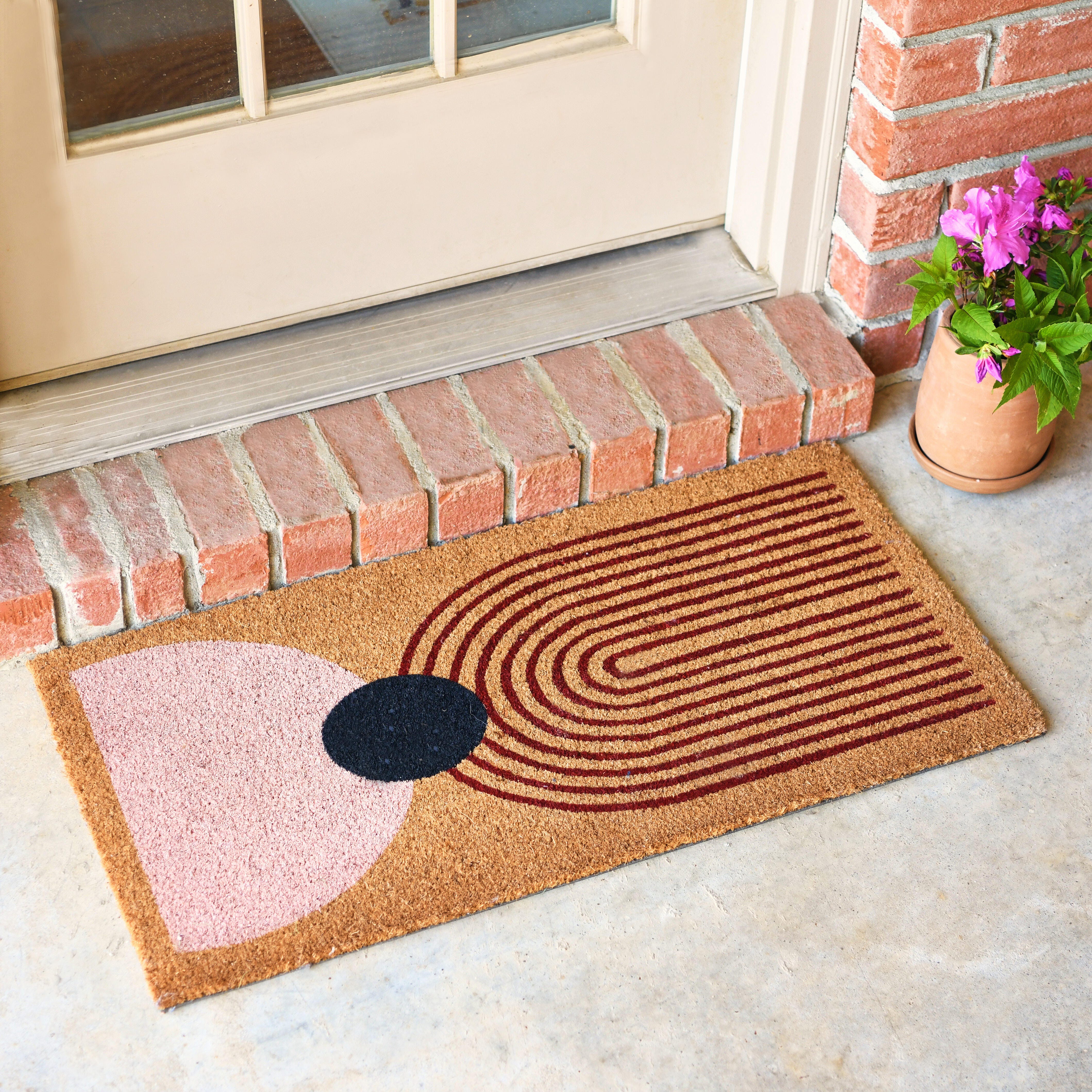 Storied Home Abstract Print Coir 32" x 16" Doormat, , large