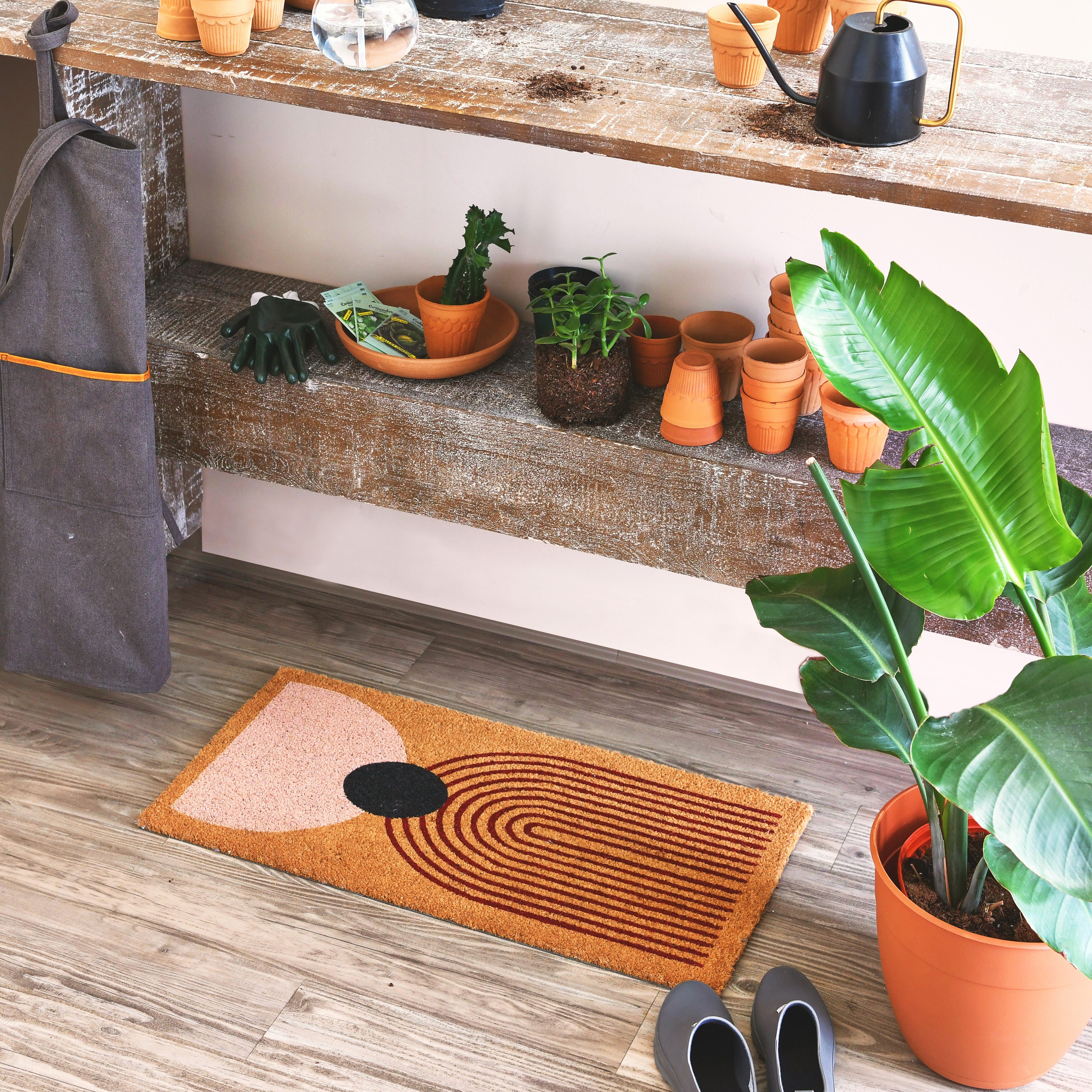 Storied Home Abstract Print Coir 32" x 16" Doormat, , large