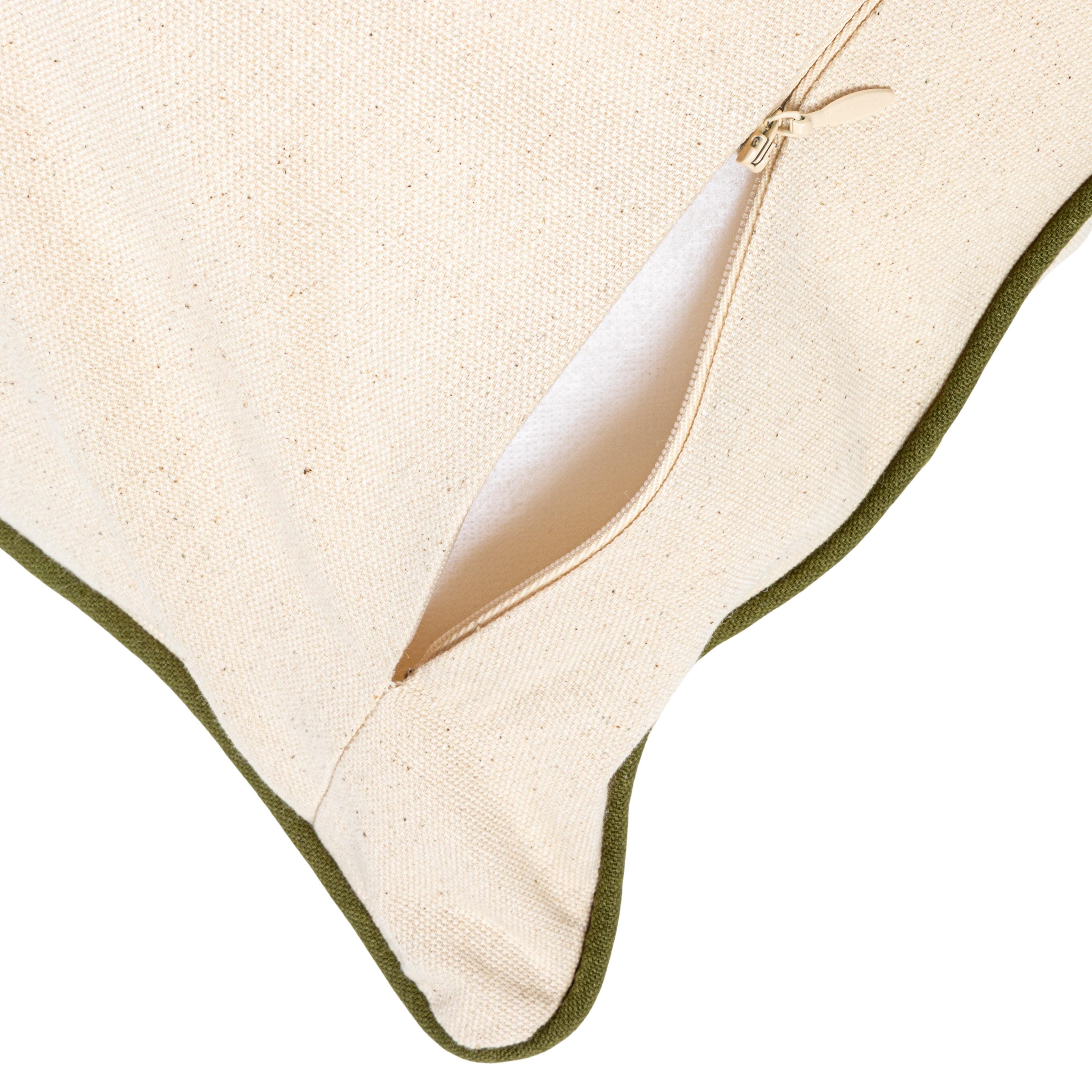 Storied Home Fern Fronds Embroidery Lumbar Pillow, , large