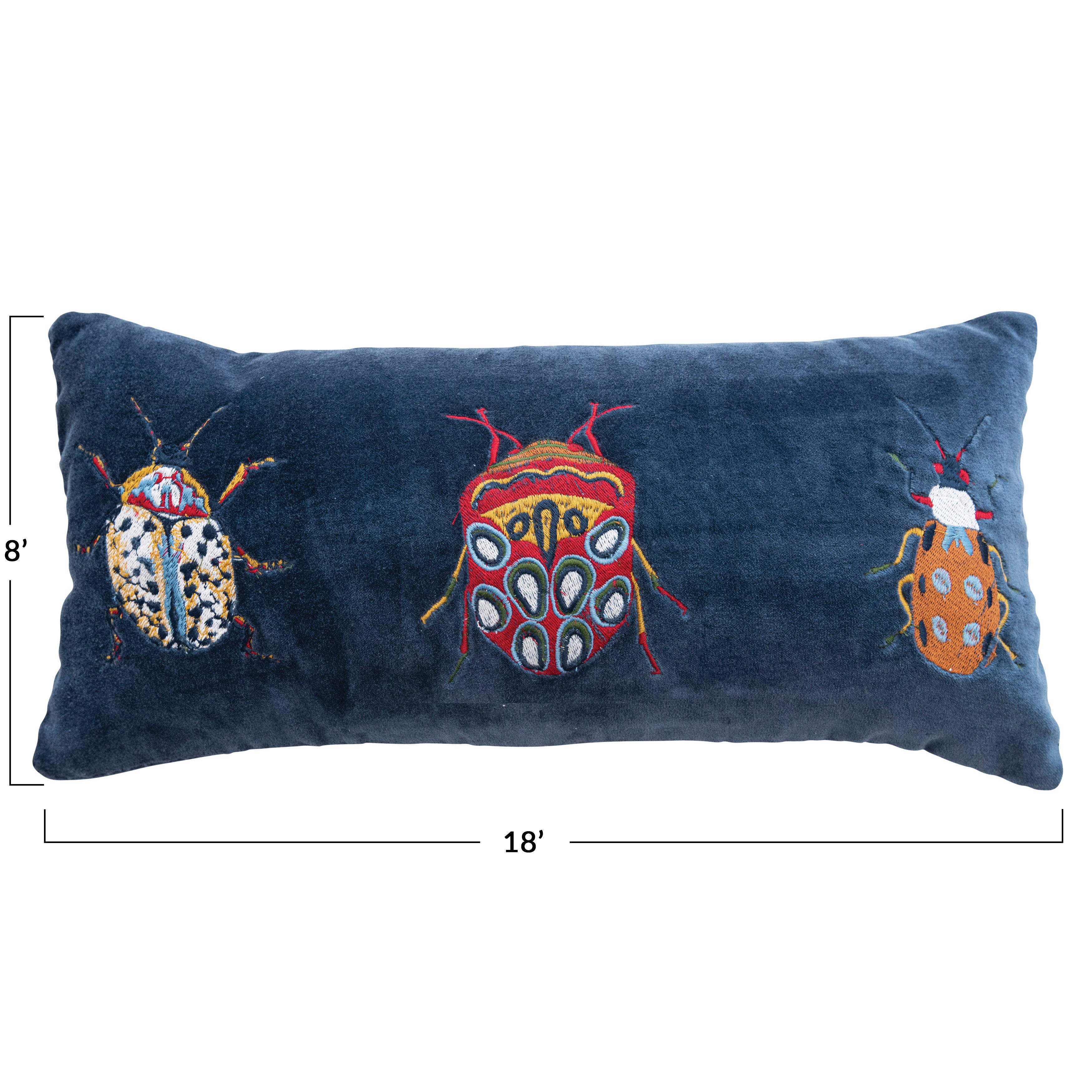 Storied Home Beetles and Chambray Back Lumbar Pillow, , large