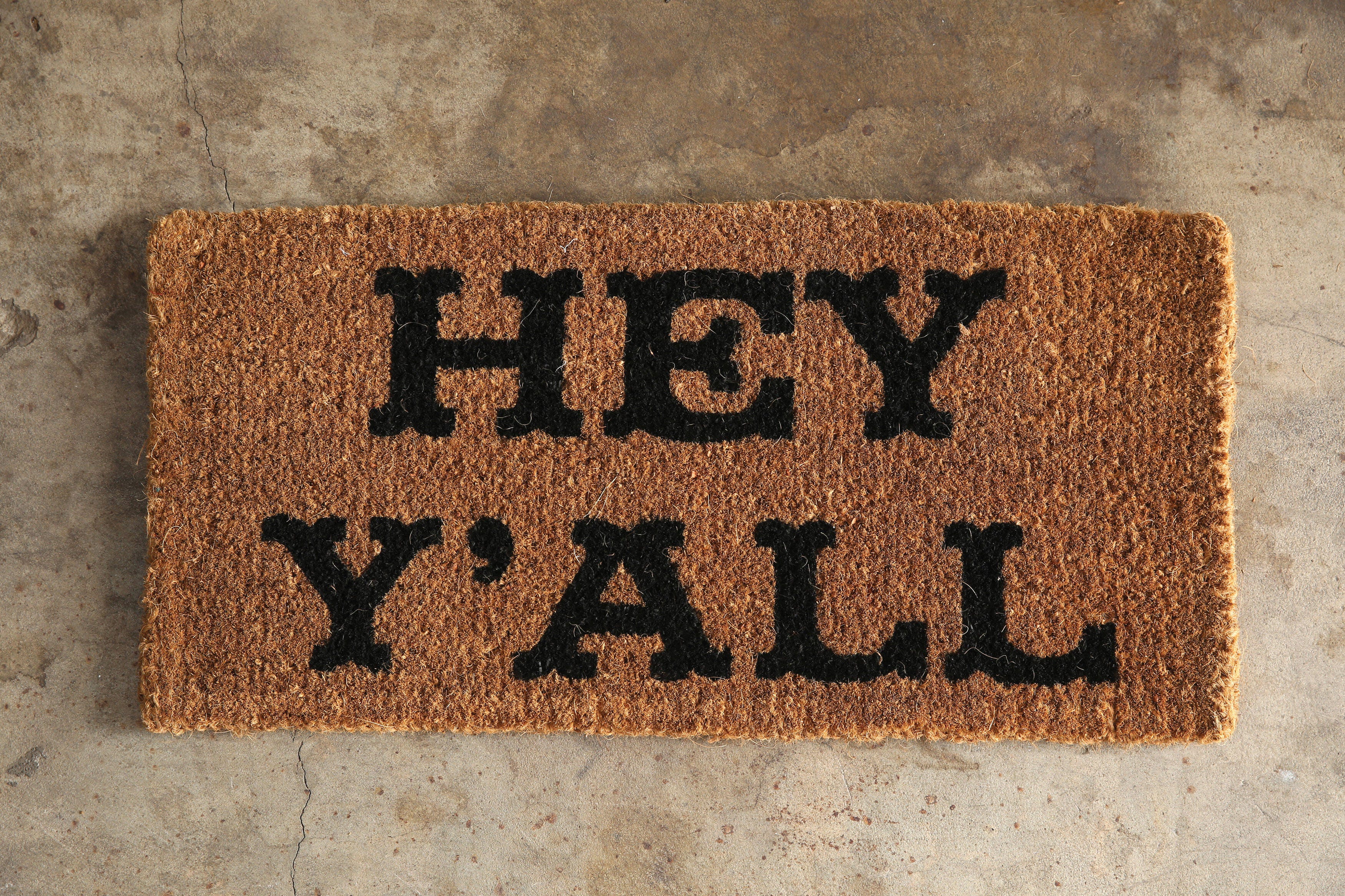 Storied Home Hey Y'all Print Coir 32" x 16" Doormat, , rollover