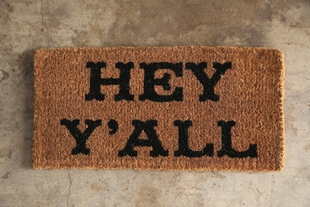 Storied Home Hey Y'all Print Coir 32" x 16" Doormat, , rollover