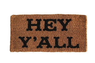 Storied Home Hey Y'all Print Coir 32" x 16" Doormat, , large