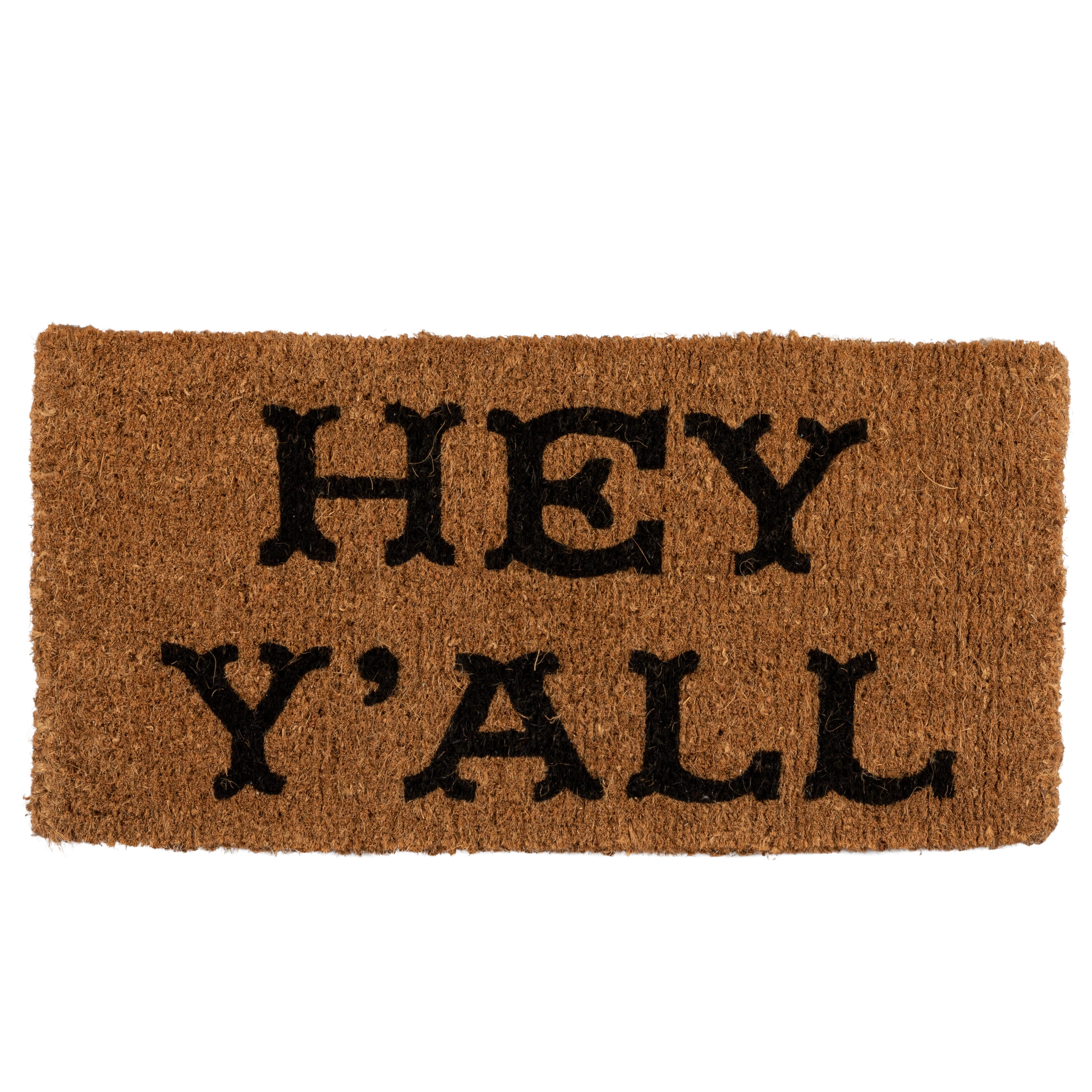 Storied Home Hey Y'all Print Coir 32" x 16" Doormat, , large