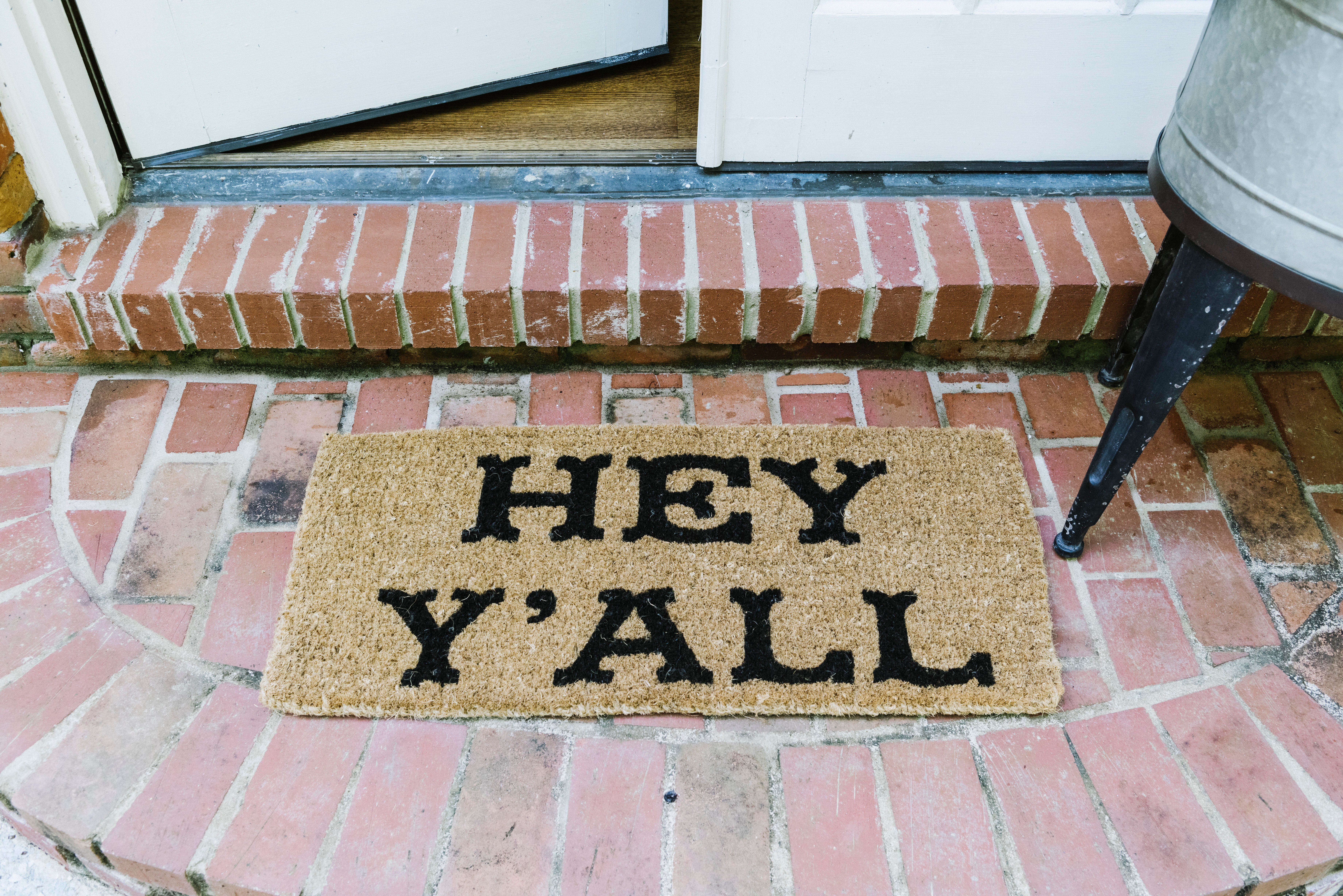 Storied Home Hey Y'all Print Coir 32" x 16" Doormat, , large