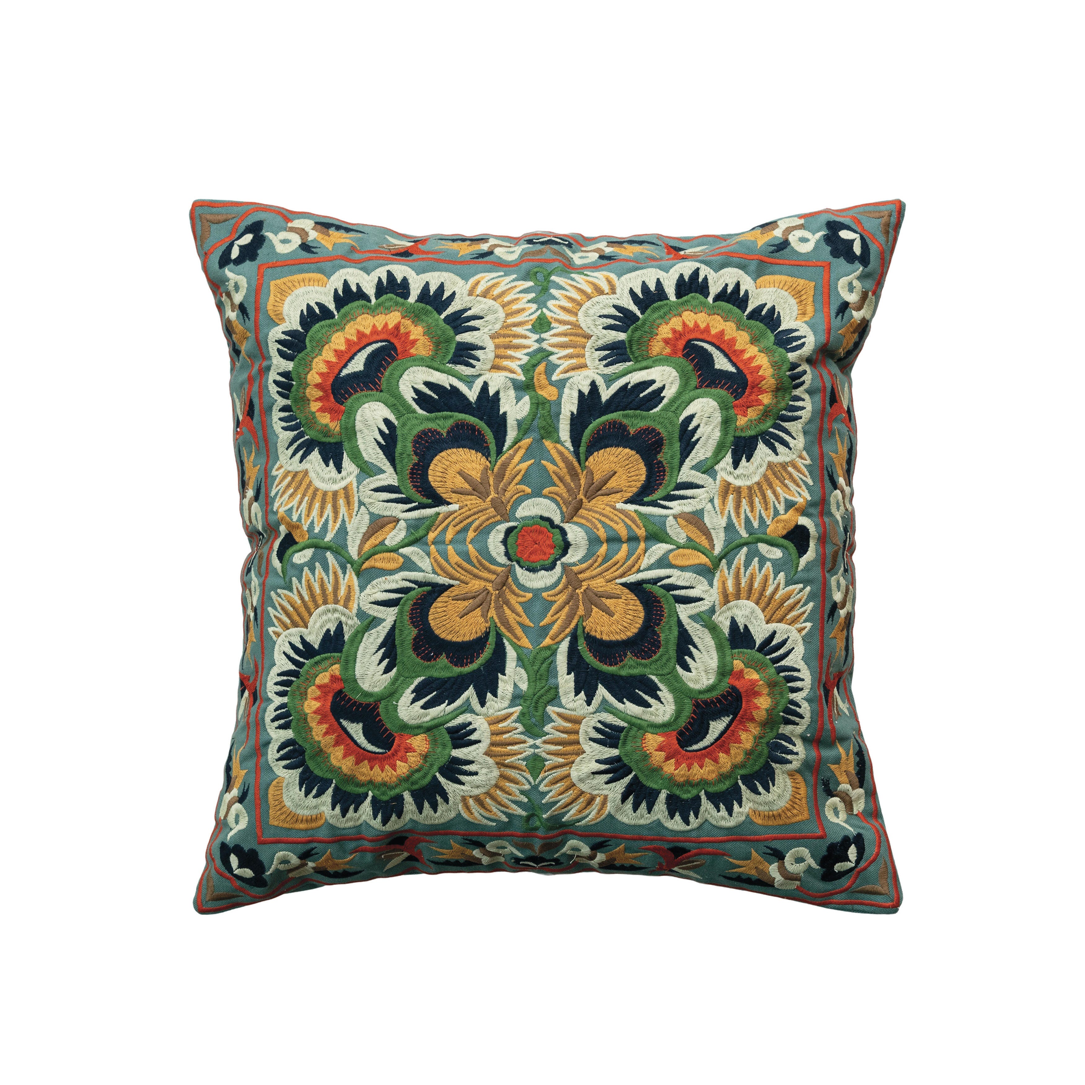 Storied Home Square Embroidered Pillow, , large
