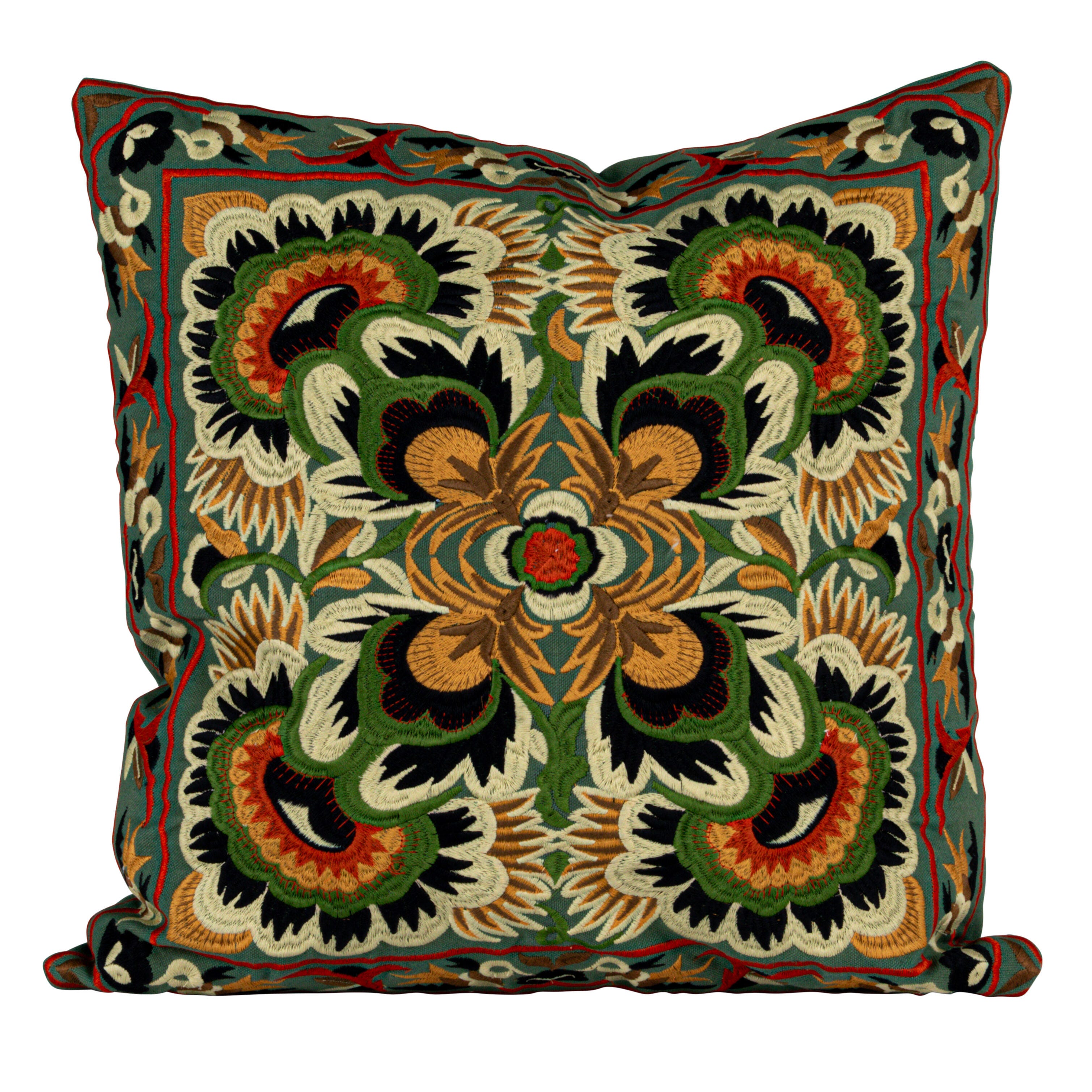 Storied Home Square Embroidered Pillow, , large