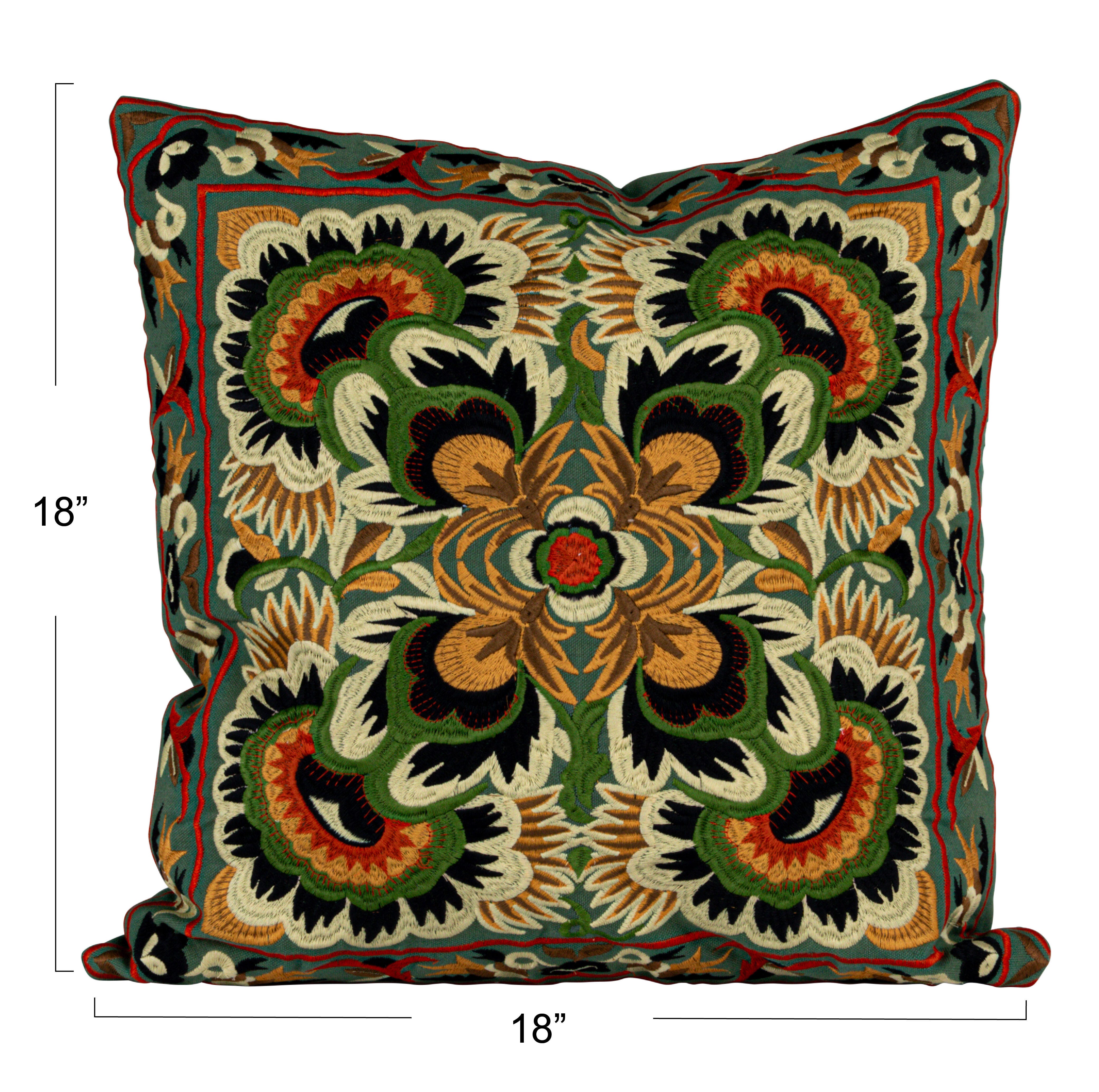 Storied Home Square Embroidered Pillow, , large
