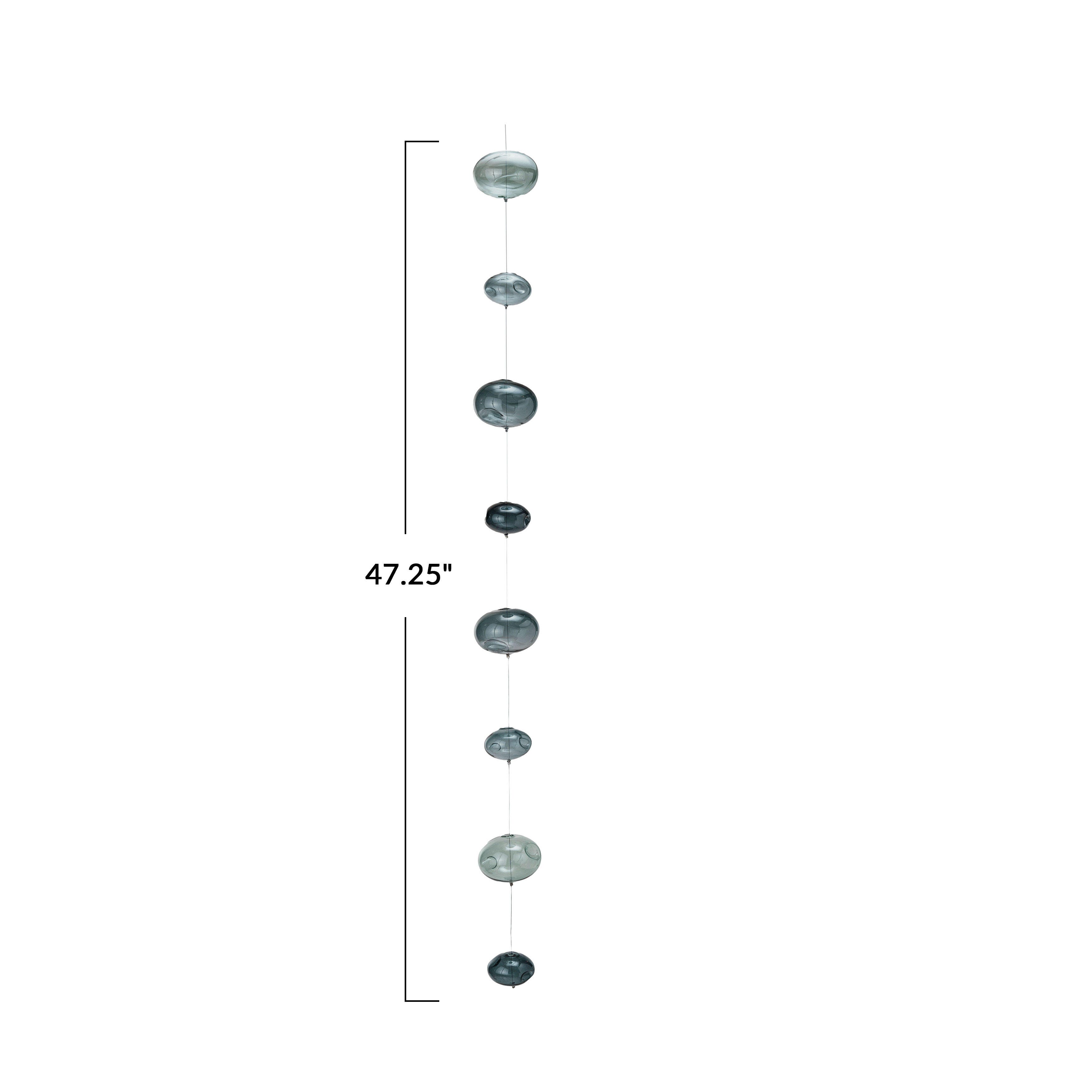 Storied Home Azure Bubbles Hand-Blown Garland Wall Decor, Blue, large