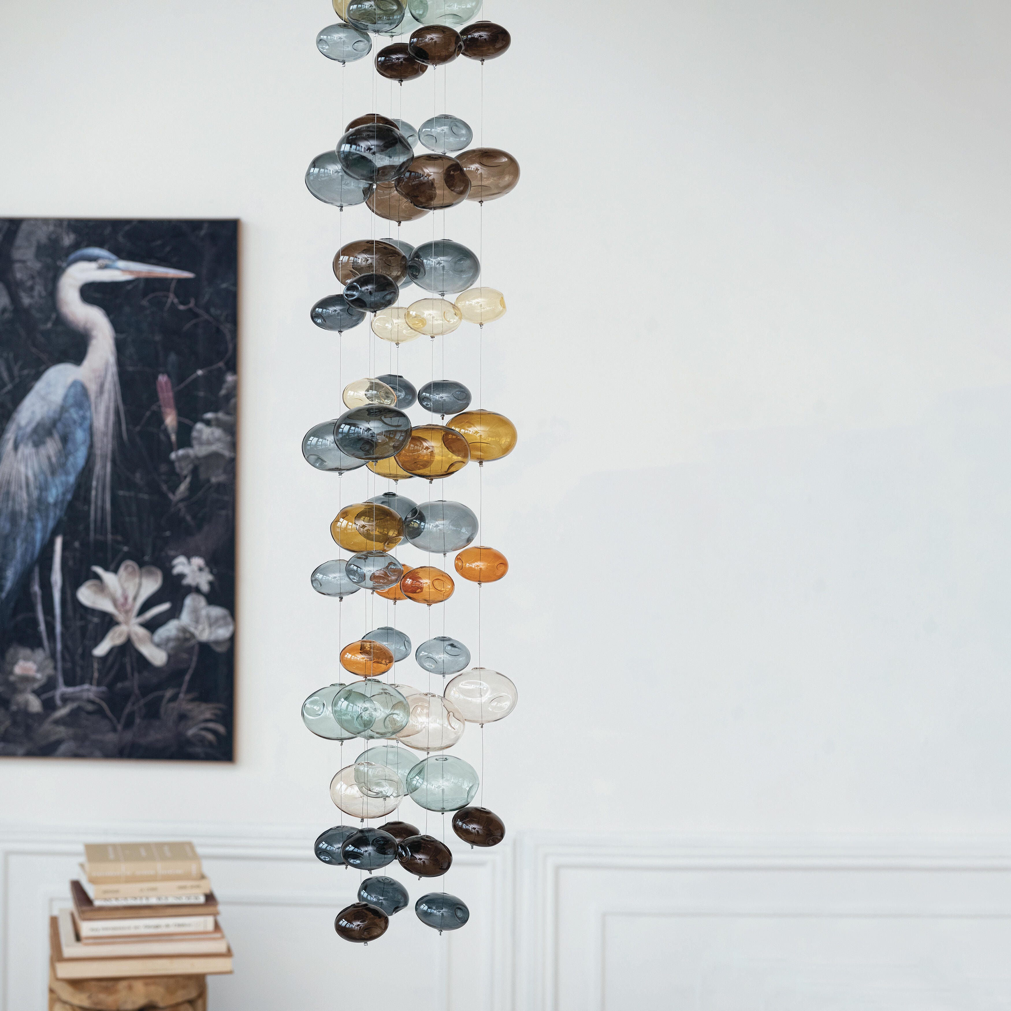 Storied Home Azure Bubbles Hand-Blown Garland Wall Decor, Blue, large