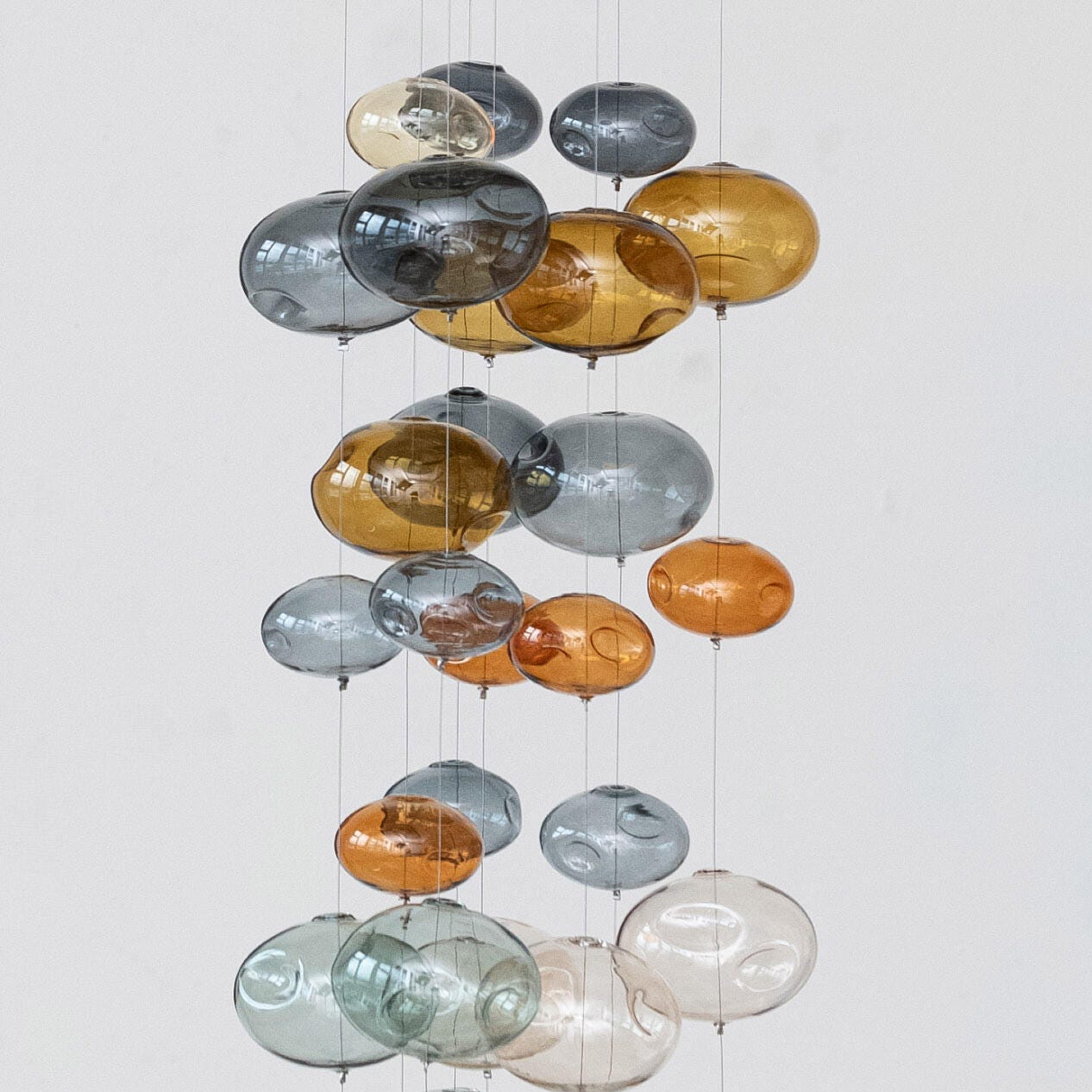 Storied Home Azure Bubbles Hand-Blown Garland Wall Decor, Brown, large
