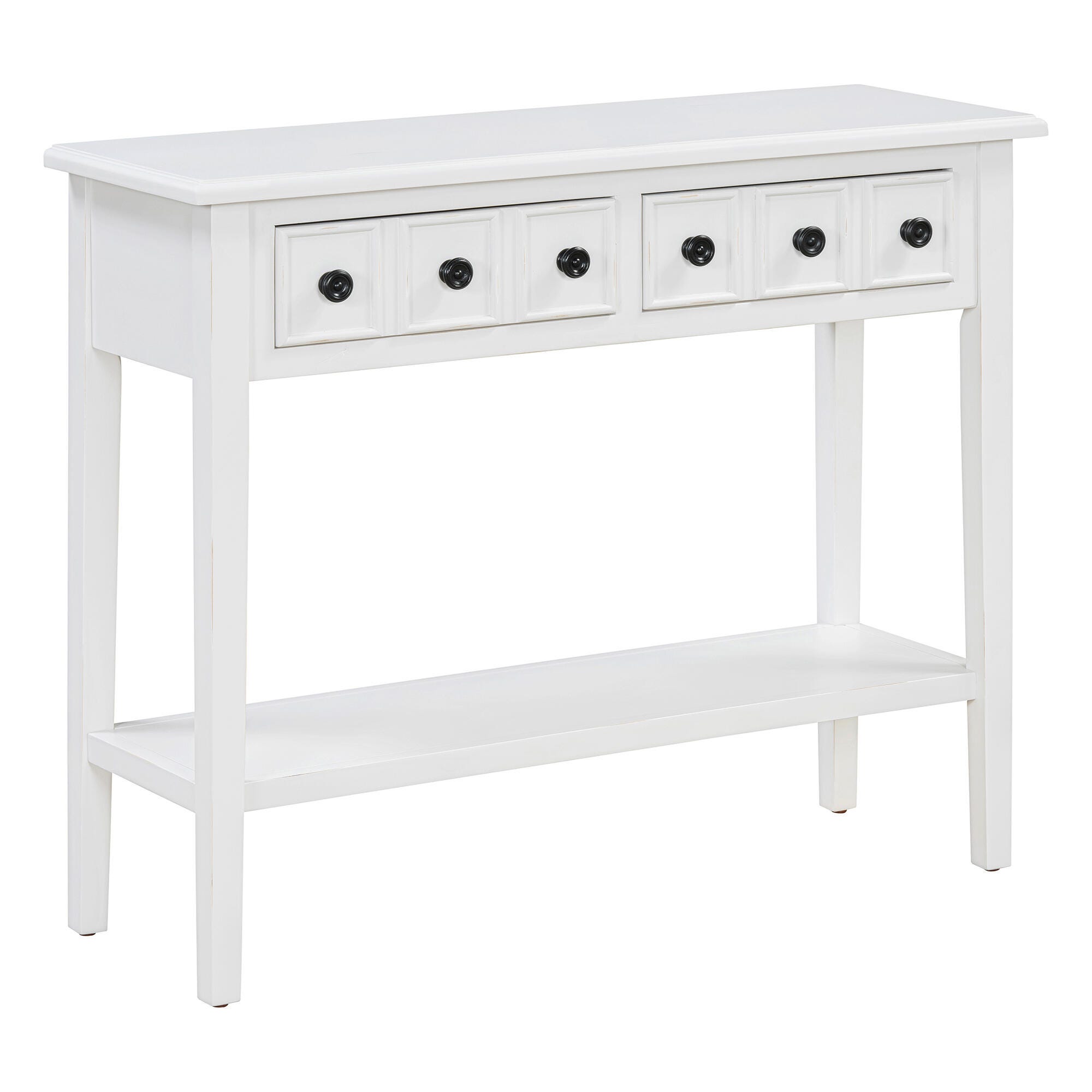 Dovelina Trecy Console Table with Open Shelf, White, large