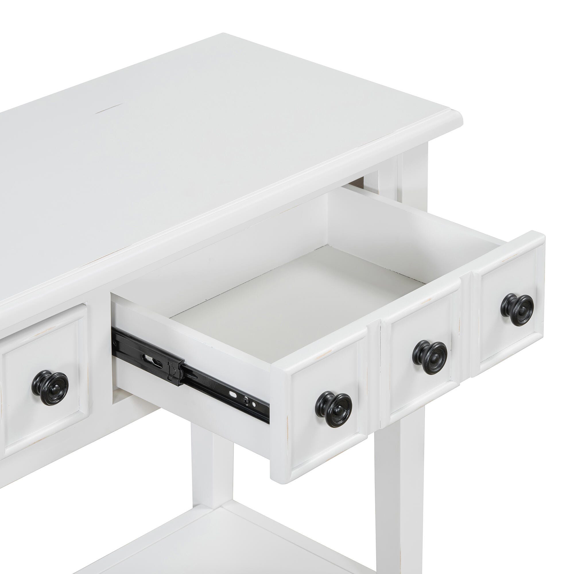 Dovelina Trecy Console Table with Open Shelf, White, large