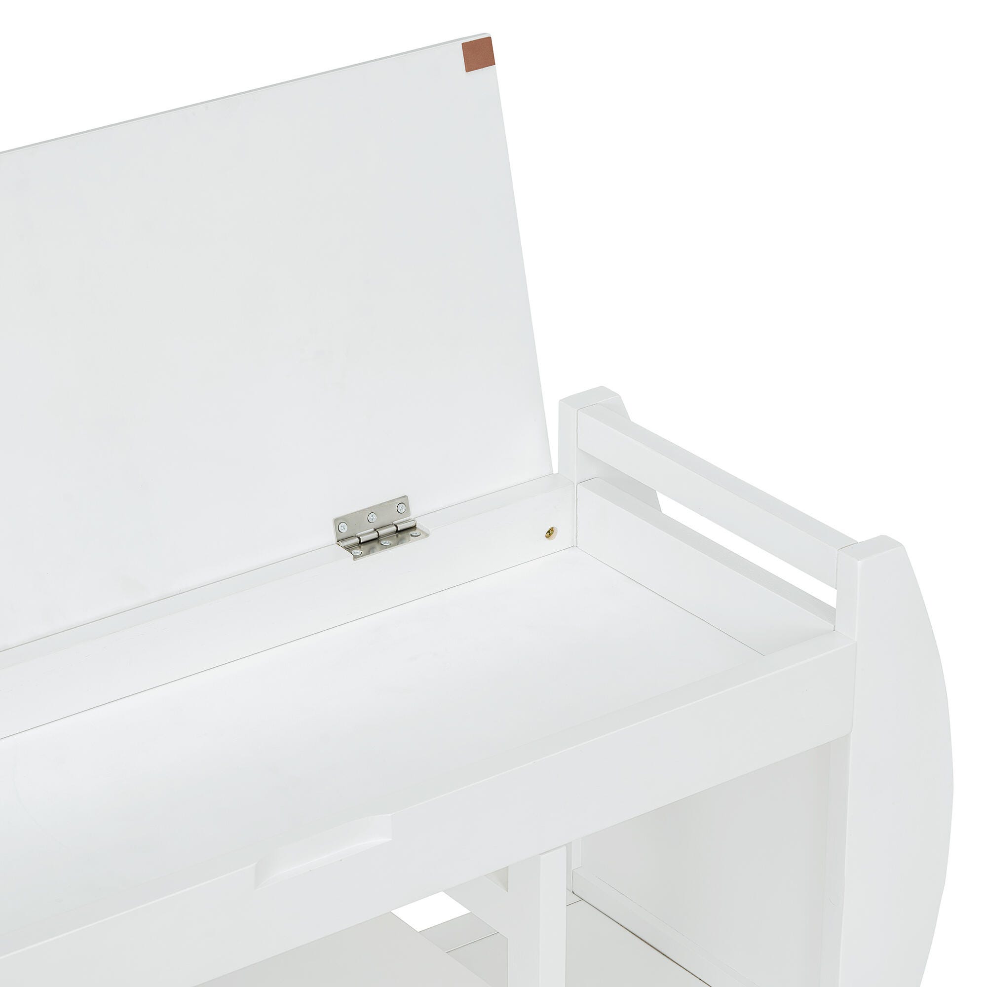 Dovelina Tresy Storage Bench Ottoman, White, large