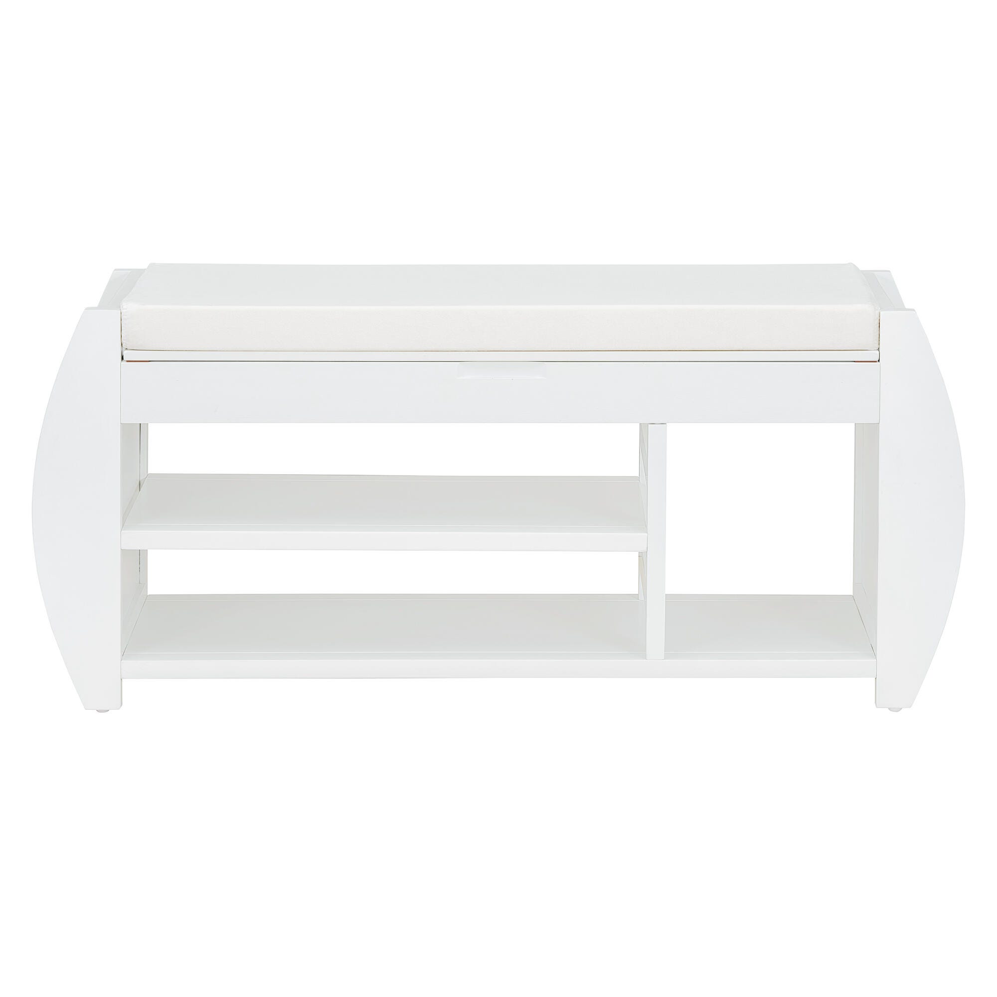 Dovelina Tresy Storage Bench Ottoman, White, large