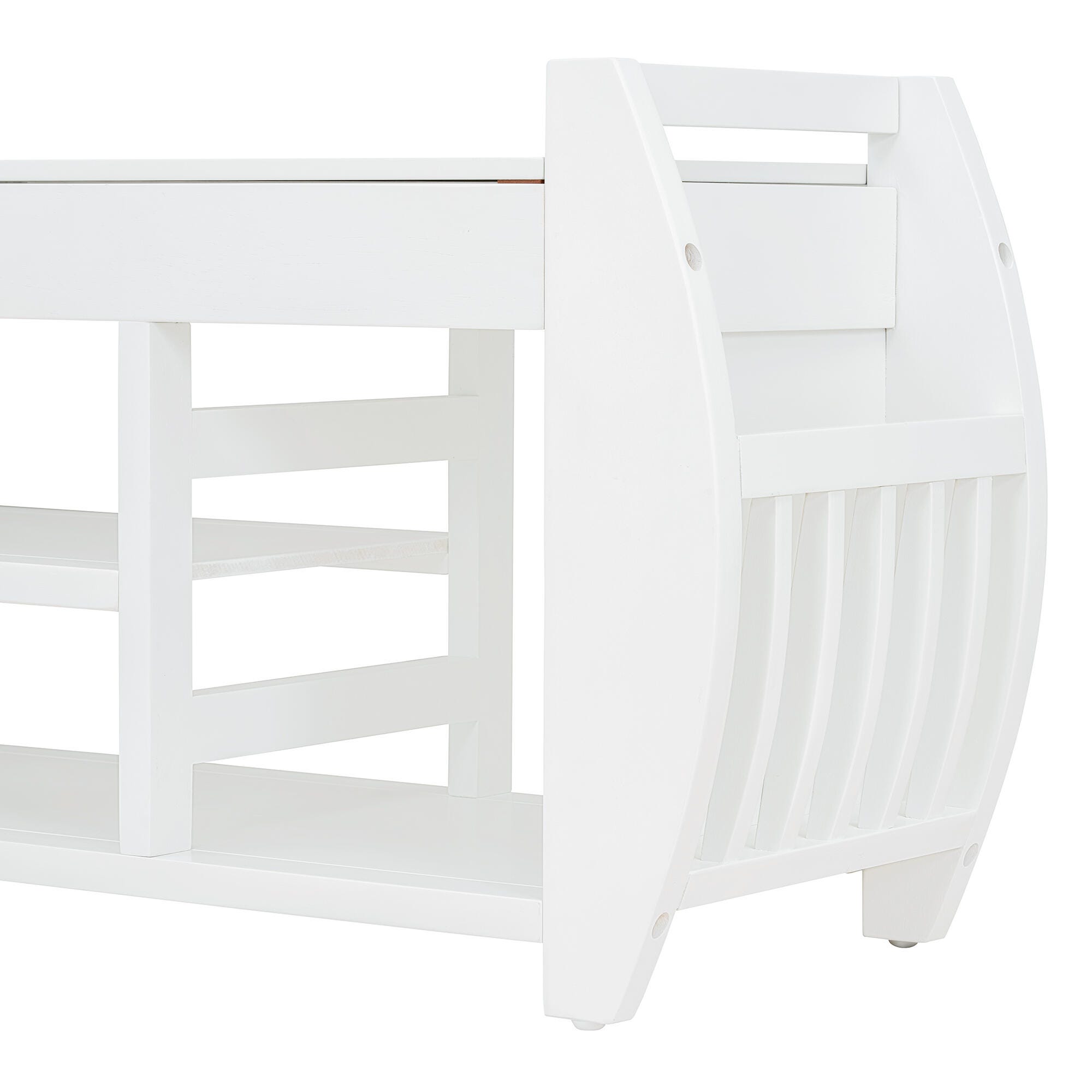Dovelina Tresy Storage Bench Ottoman, White, large