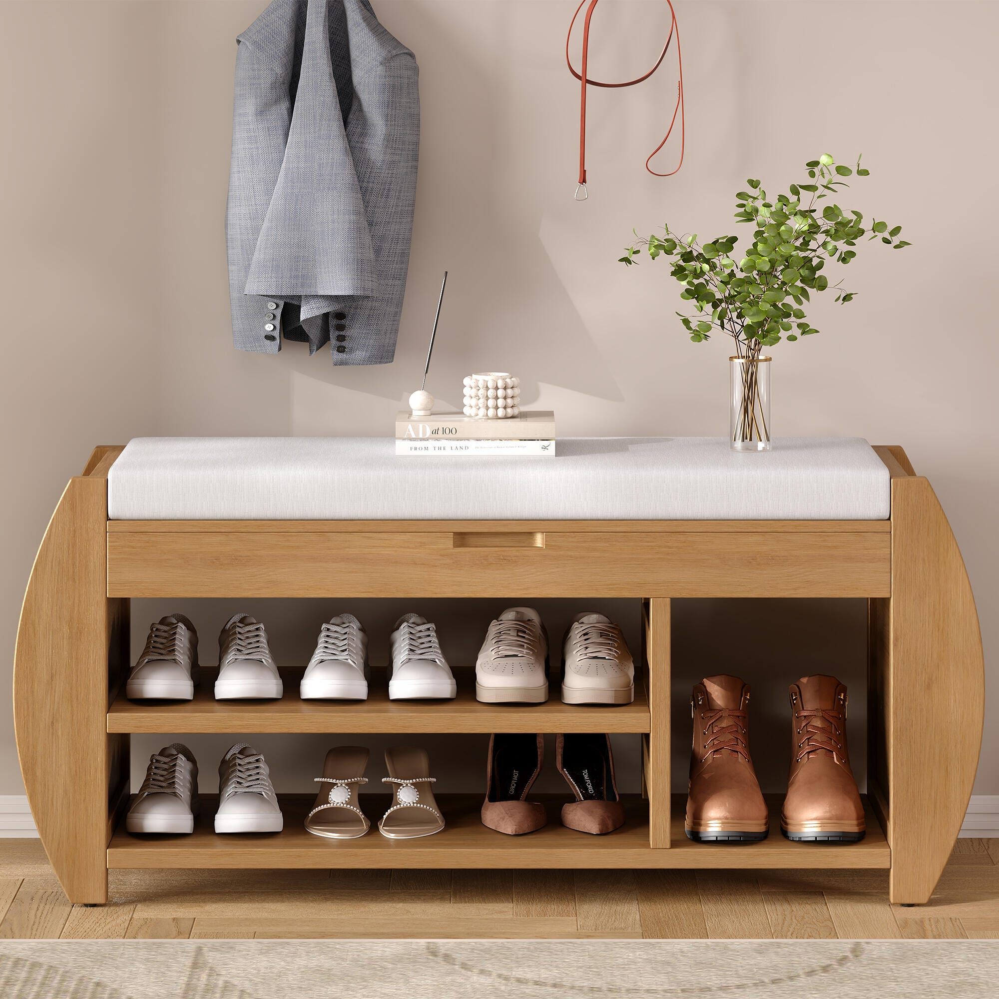 Dovelina Tresy Storage Bench Ottoman, Natural, large