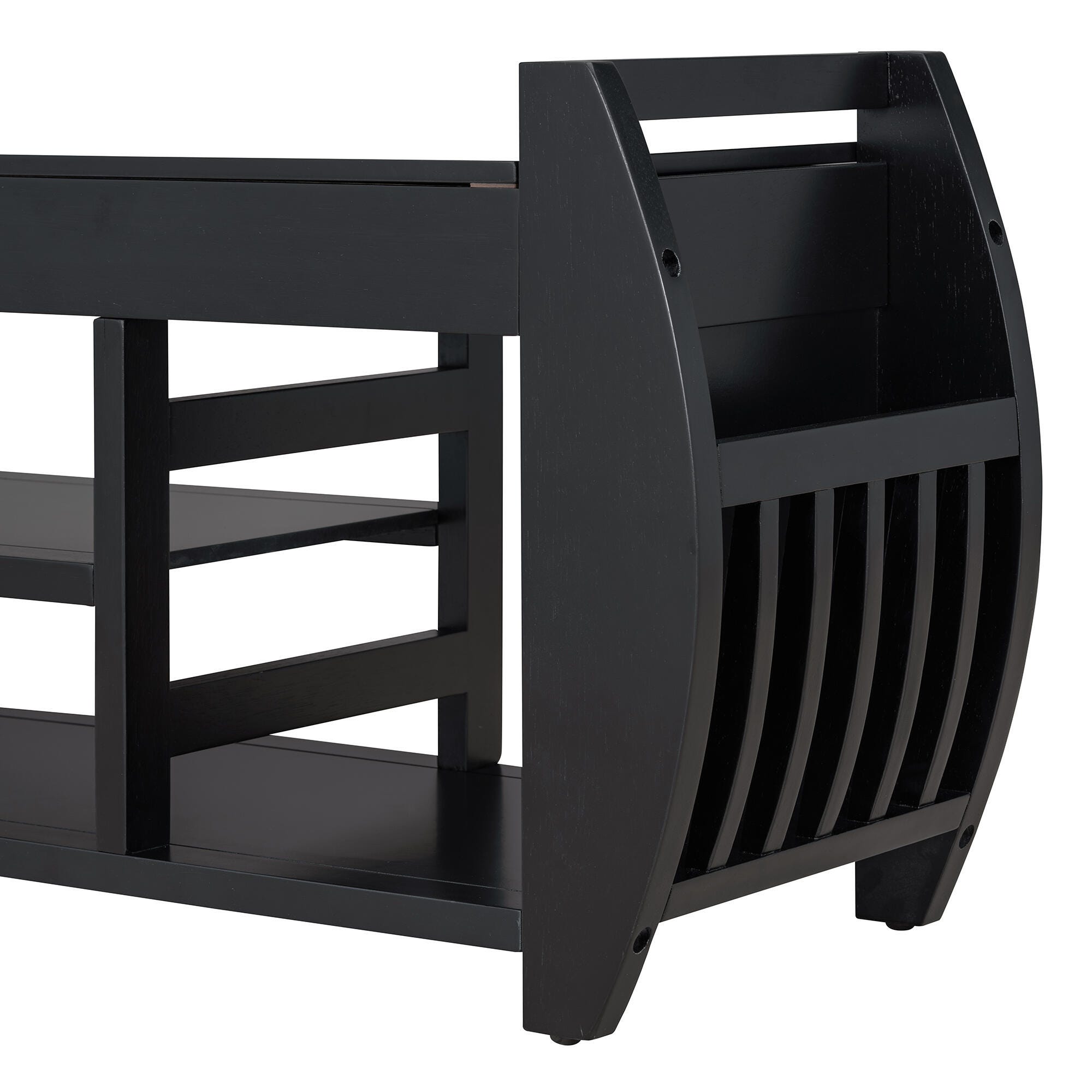 Dovelina Tresy Storage Bench Ottoman, Black, large