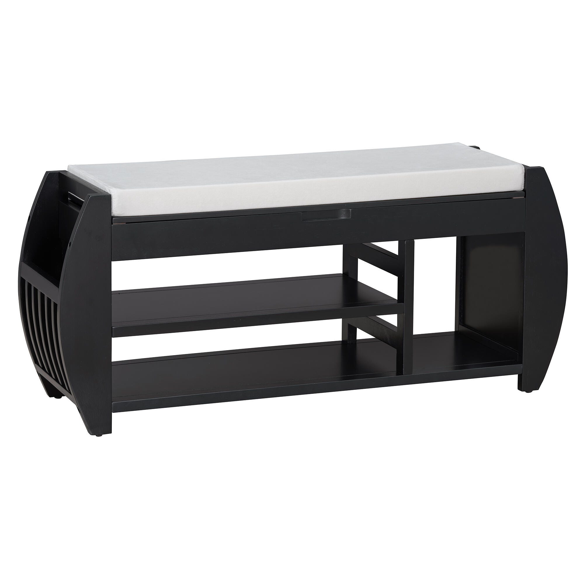 Dovelina Tresy Storage Bench Ottoman, Black, large