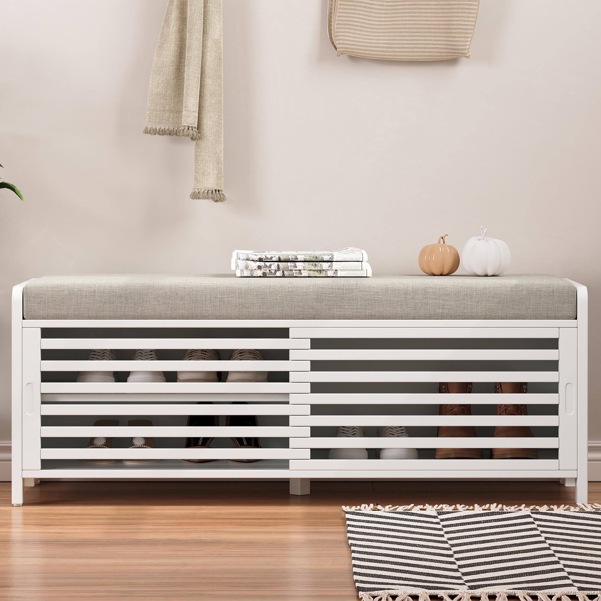 Dovelina Tresy Shutter Storage Bench Ottoman, , large