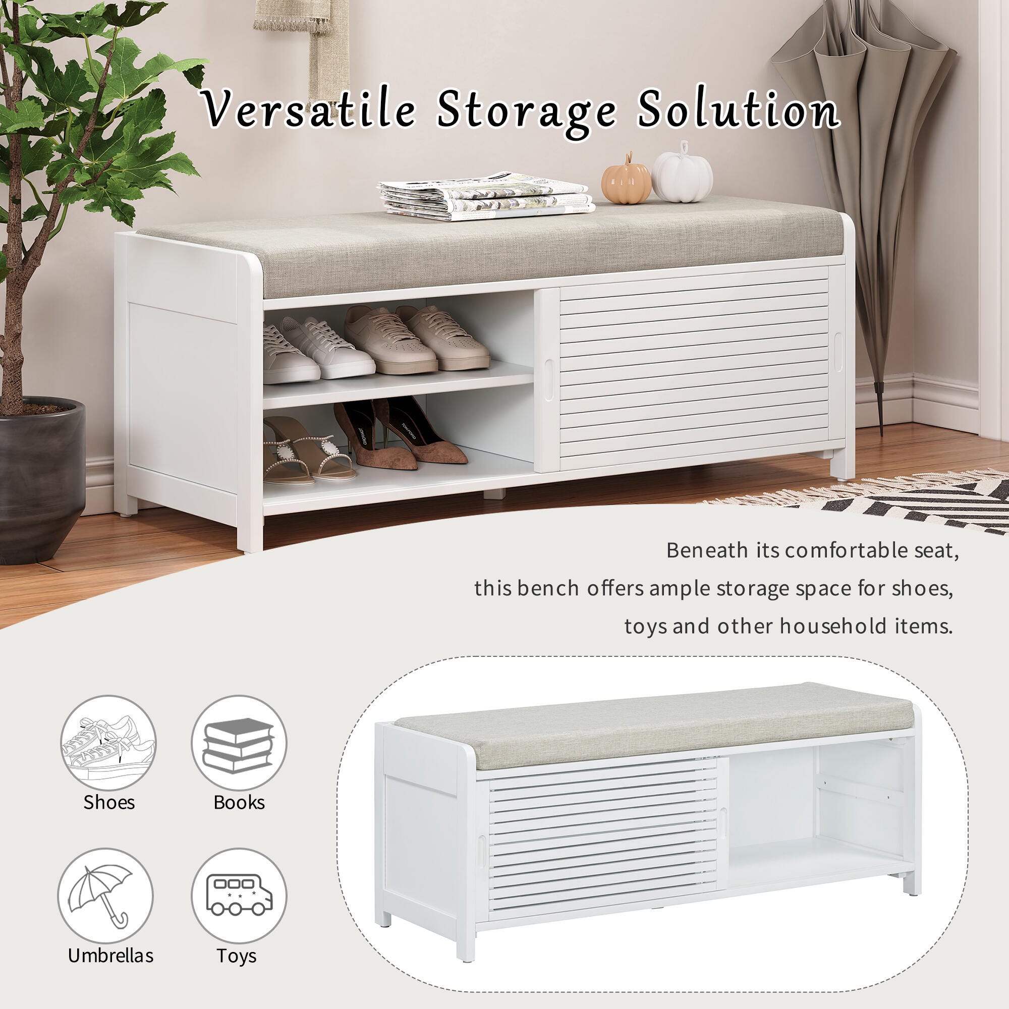Dovelina Tresy Shutter Storage Bench Ottoman, , large