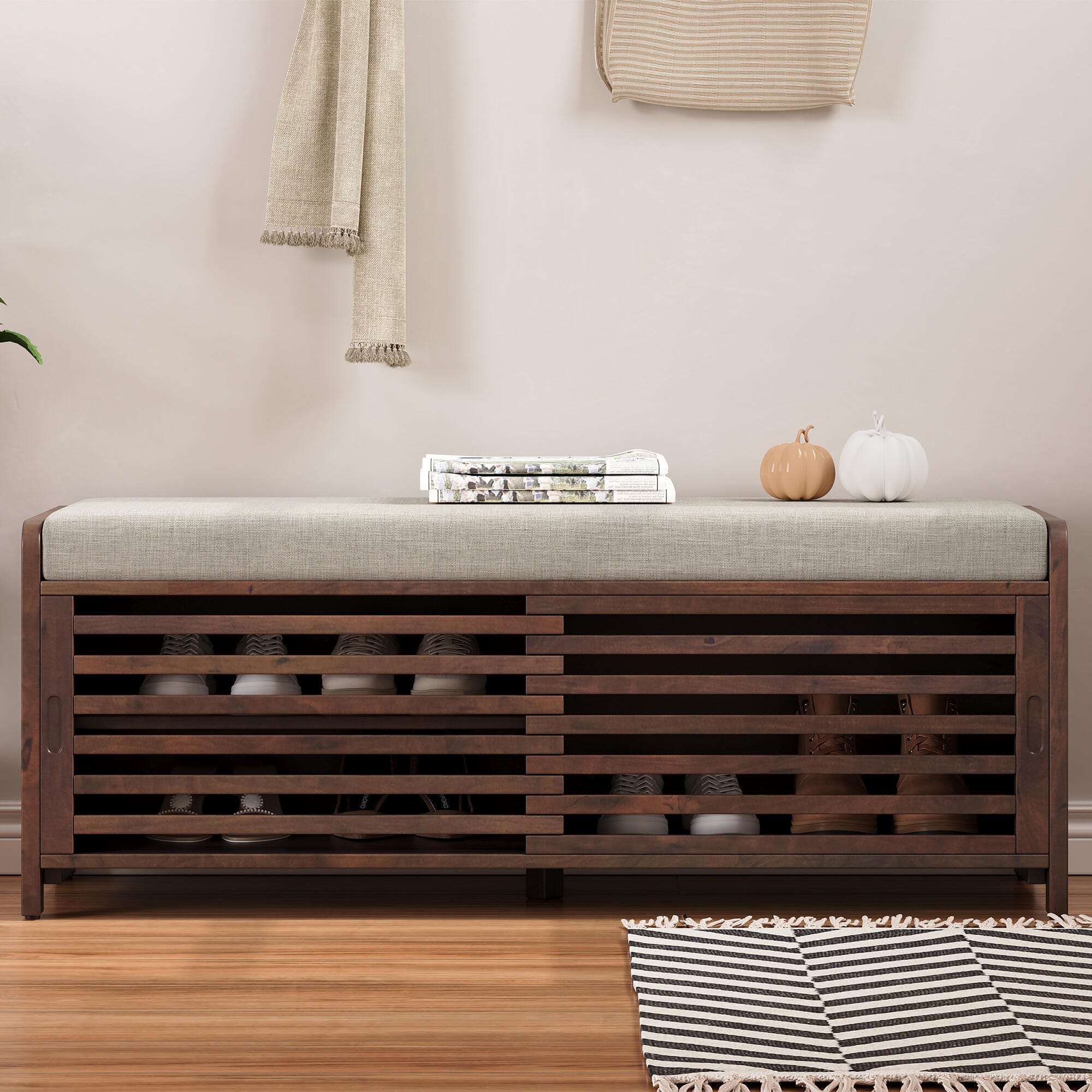 Dovelina Tresy Storage Bench Ottoman, Brown, large