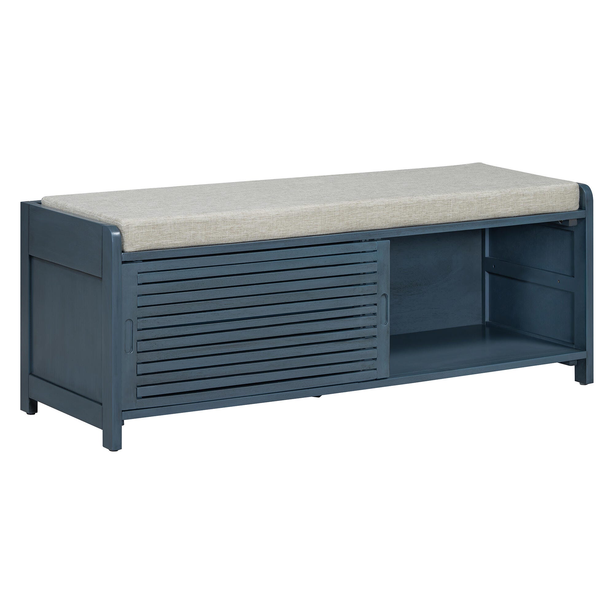 Dovelina Tresy Storage Bench Ottoman, Blue, large