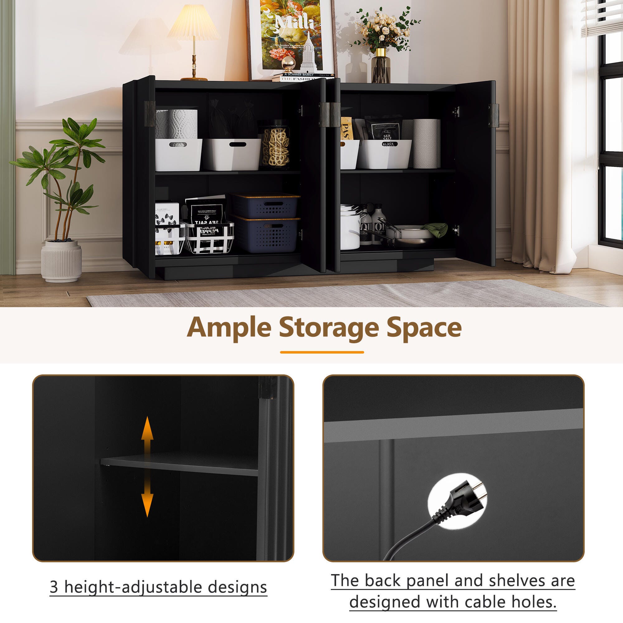 Dovelina Trexms Sideboard, Black, large