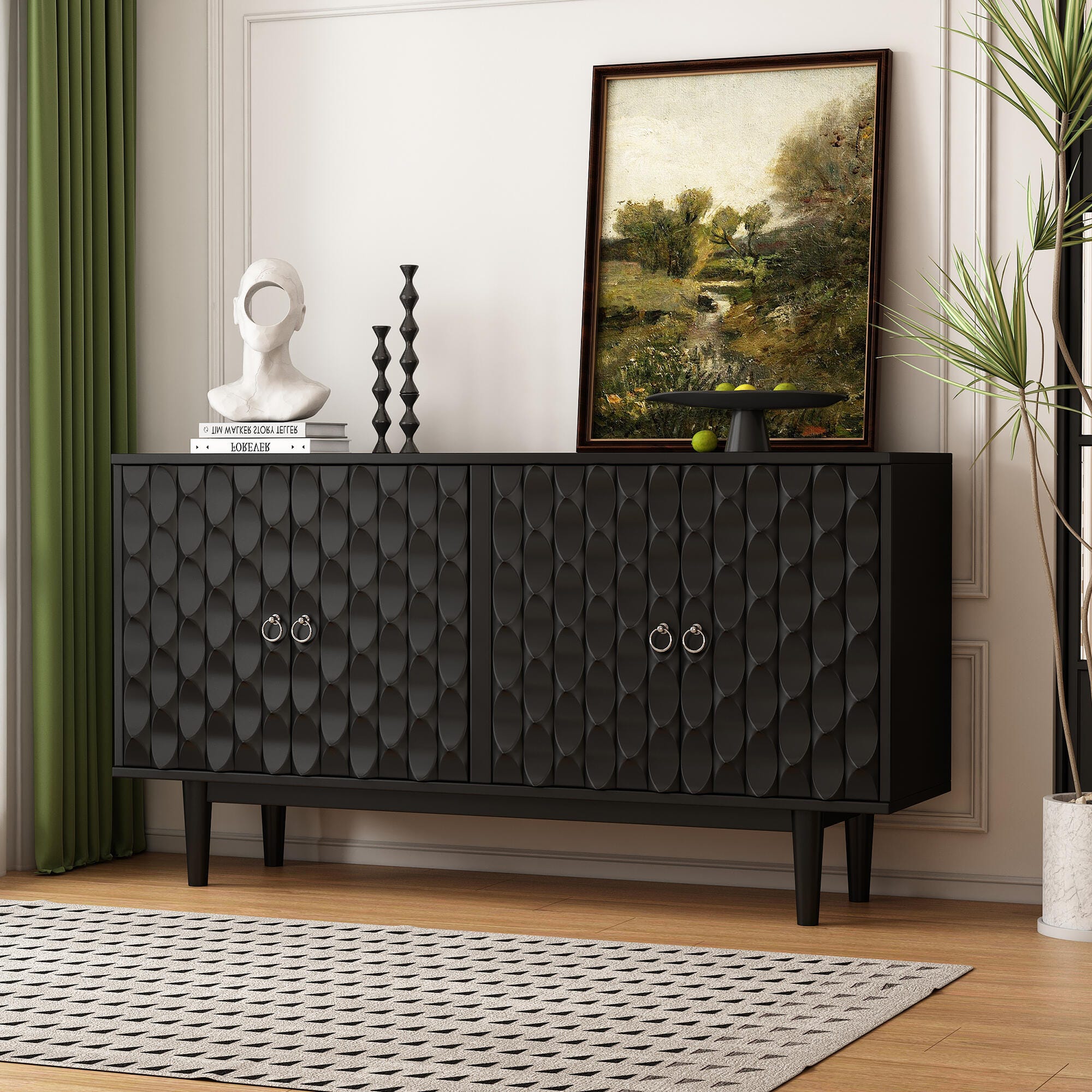 Dovelina Trexms Rectangular Sideboard, Black, large