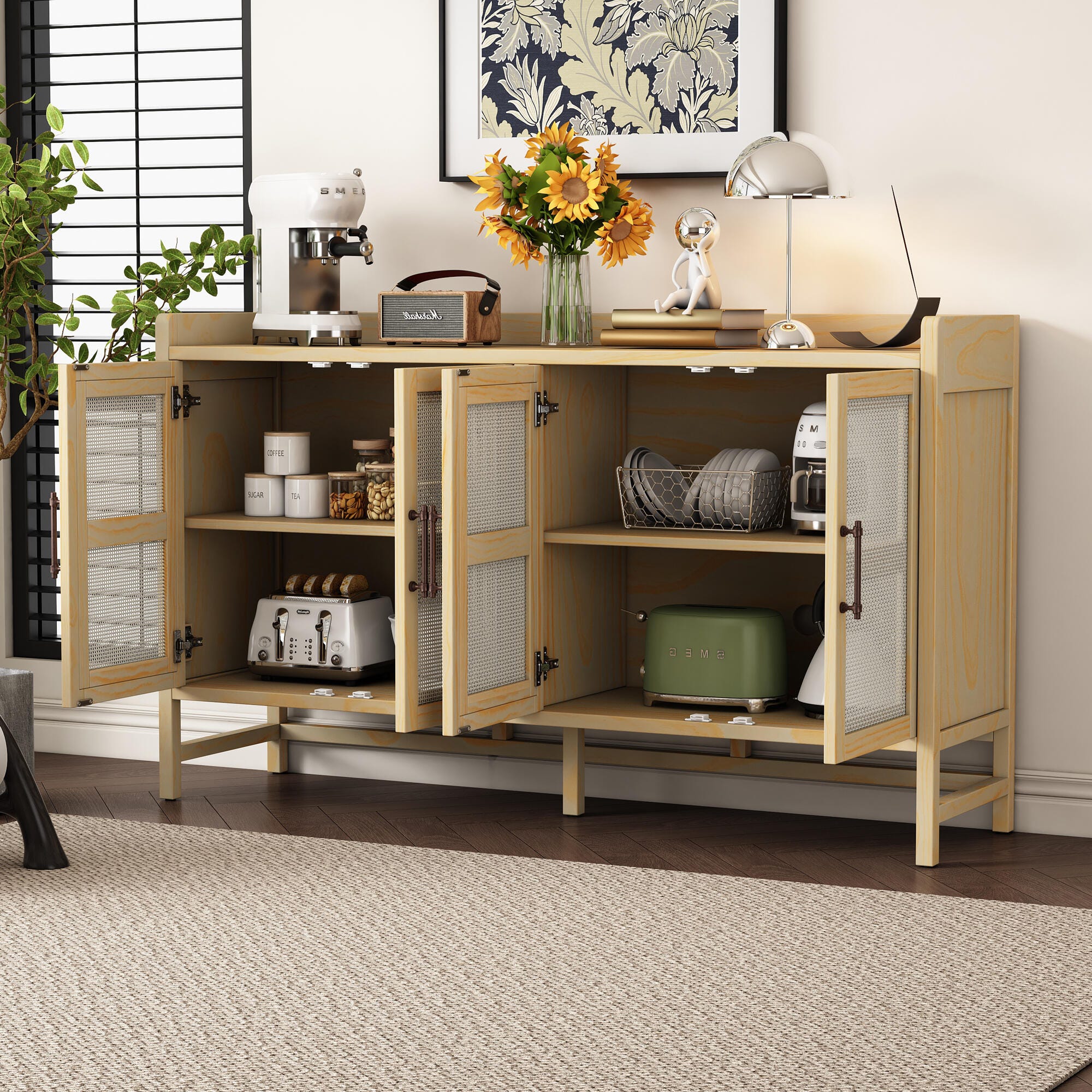 Dovelina Trexms Rustic Sideboard, Natural, large