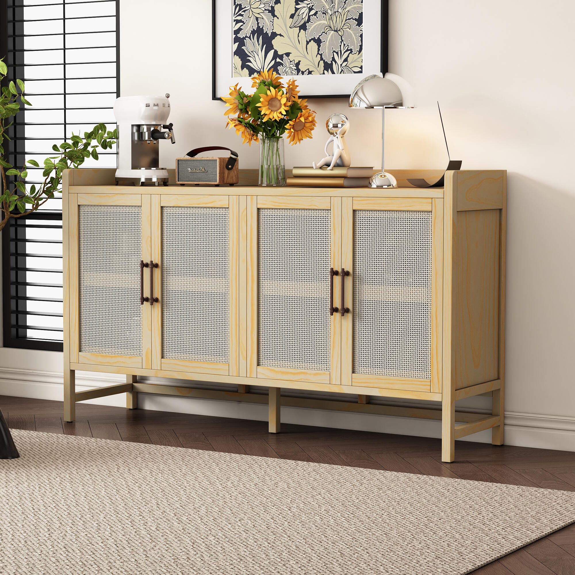 Dovelina Trexms Rustic Sideboard, Natural, large