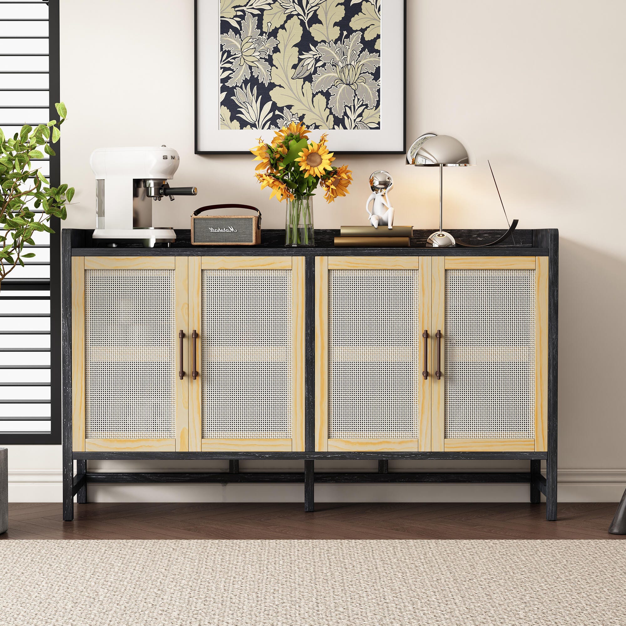 Dovelina Trexms Rustic Sideboard, Black, large