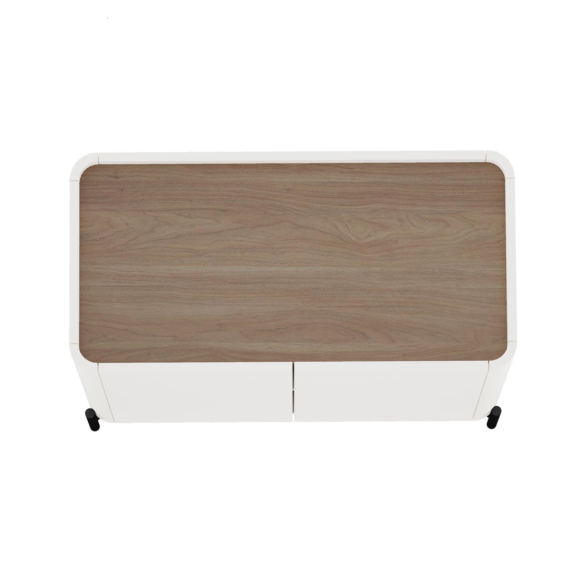 Manhattan Comfort Abbey 32" Accent Cabinet with Adjustable Shelves, Maple/Off White, large